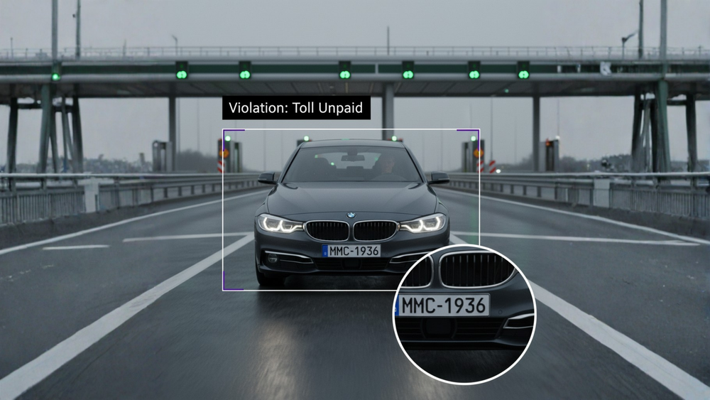 Vehicles passing through a monitored tolling area