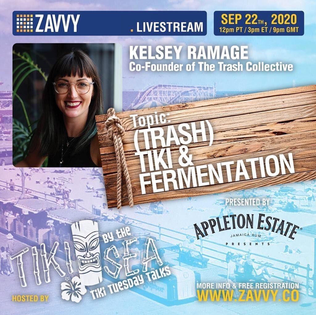 We can&rsquo;t wait for Tuesday! 
@kelseyramage co-founder of the Trash Collective is joining us 🙌🏼
Awesome topic: Trash tiki and fermentation!
Get your notes ready guys and set those alarms 📝 
LINK IN OUR BIO✅
Sponsored by: @appletonestateusa