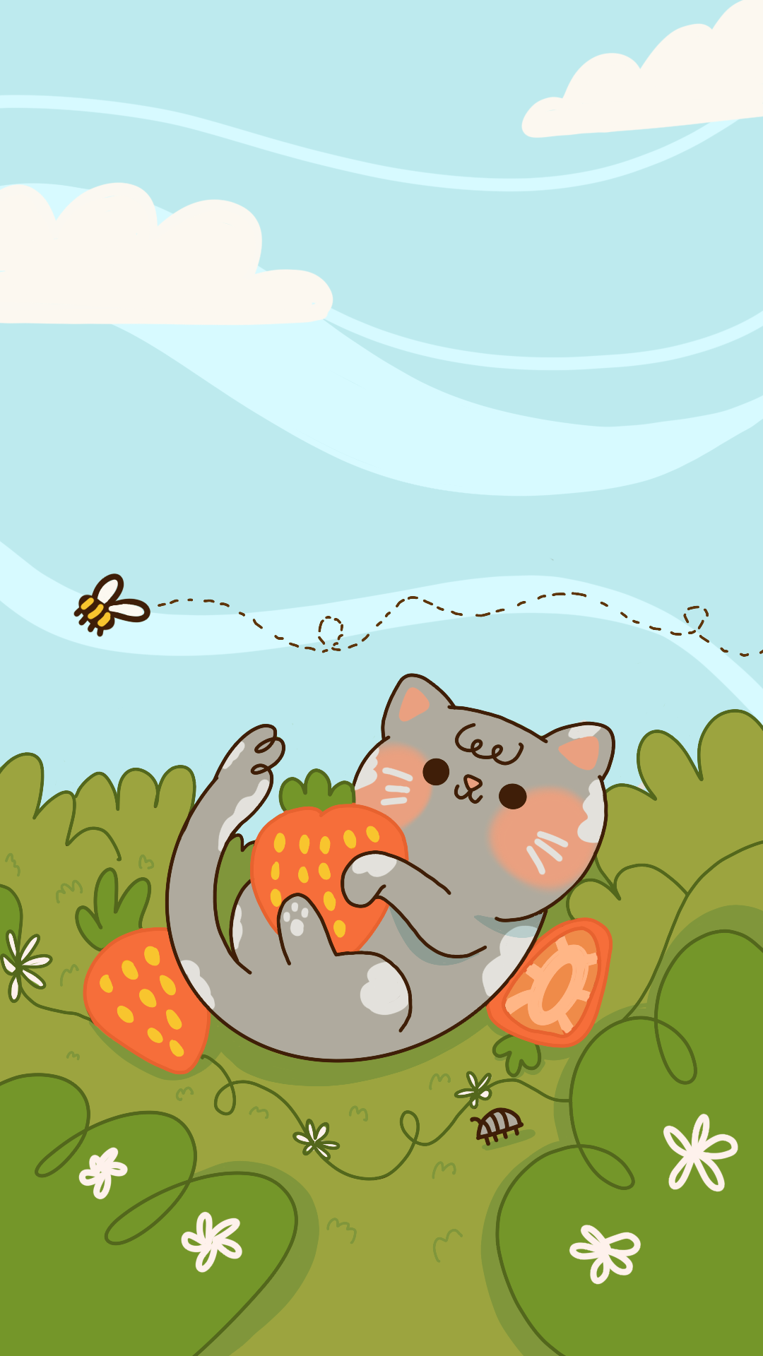 Spring Cat - Phone Background