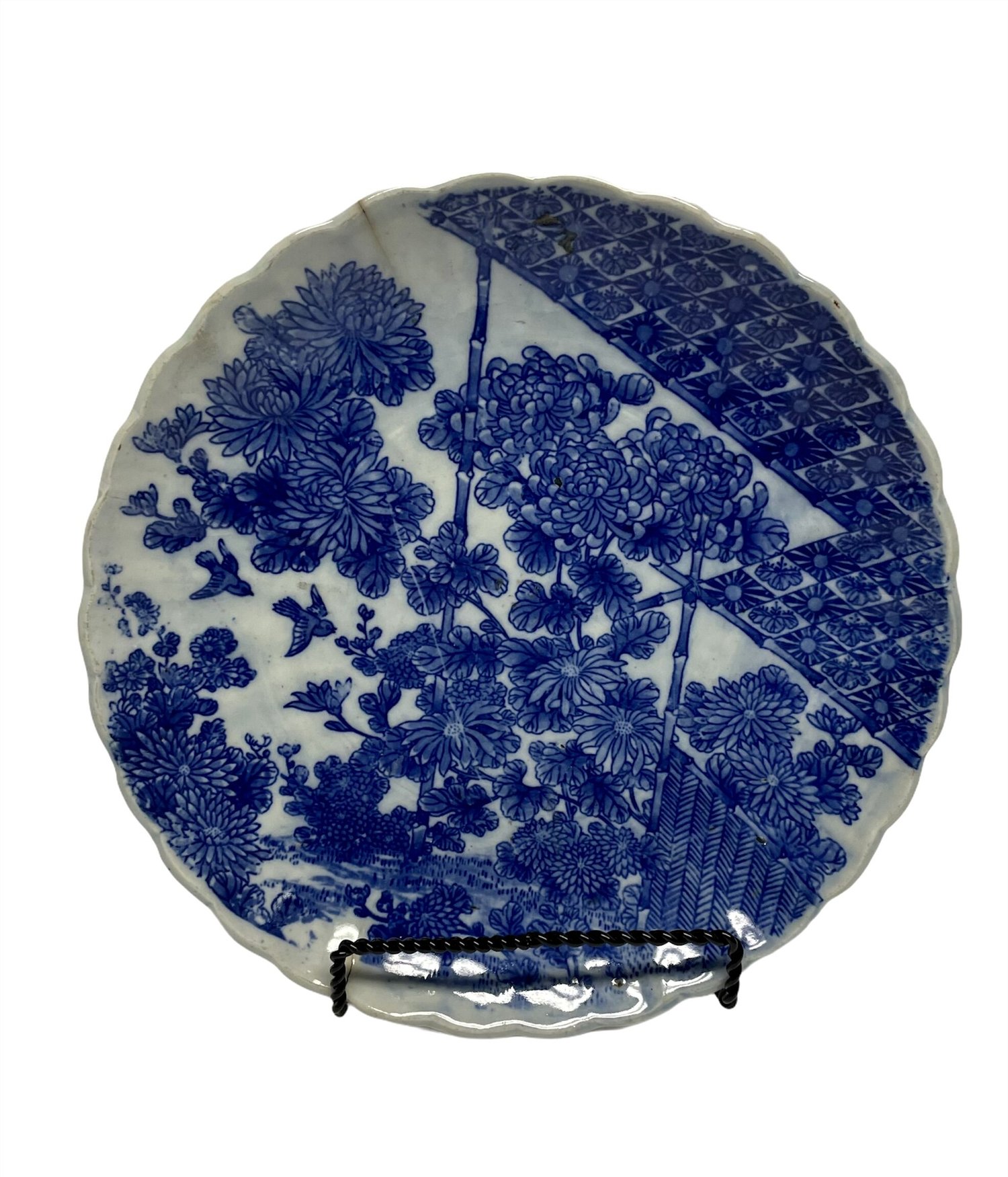 Japanese 19th Century Meiji Blue and White Landscape Plate — The