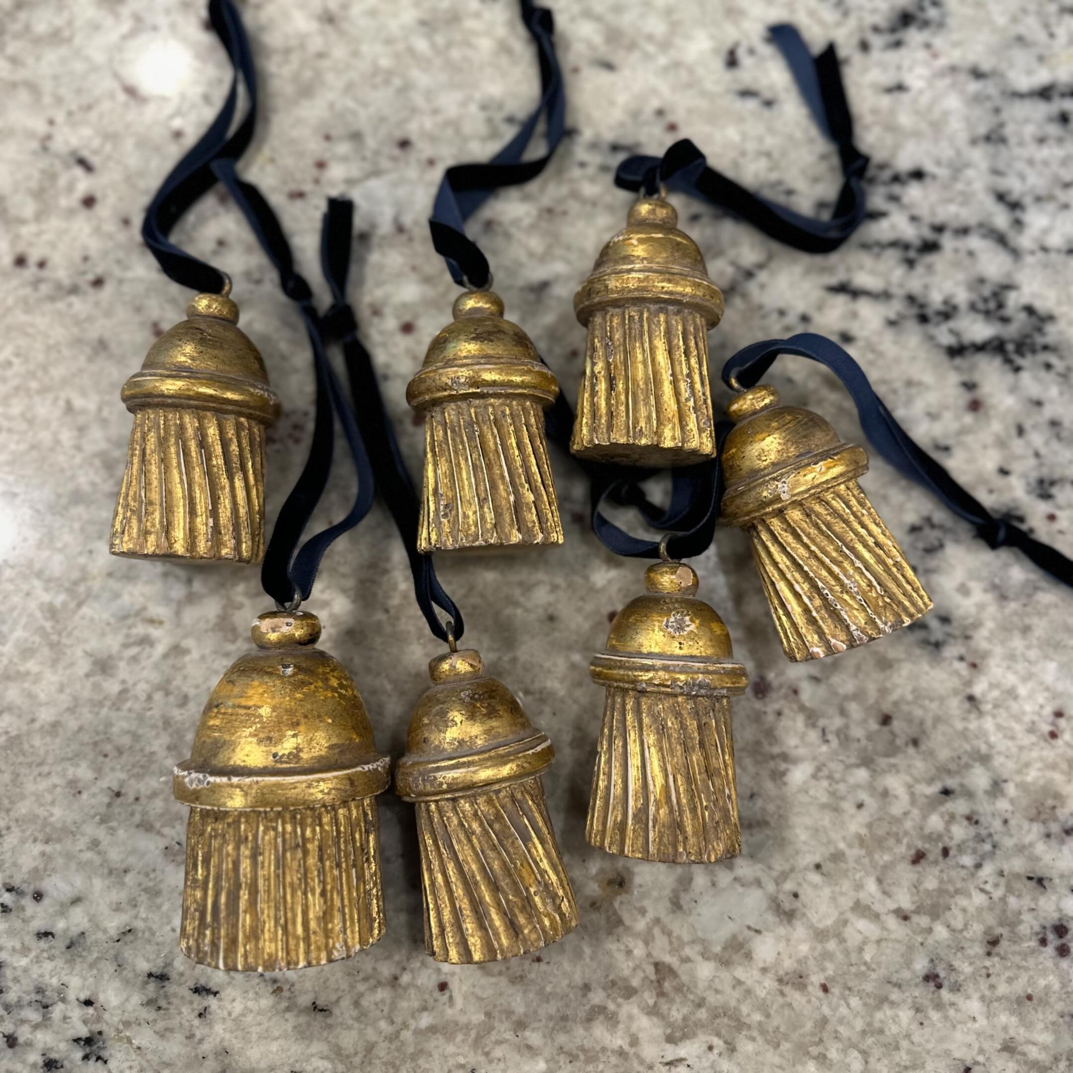 Antique wooden gilt French tassels anyone? To say I&rsquo;m obsessed is putting it lightly.
6 available- $25 each
1 large - $30