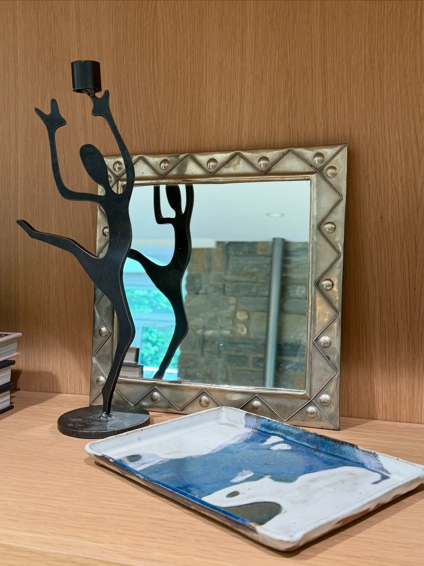 Well..since love island USA is over I guess it&rsquo;s time to go back to my life and get some work done!
Morocco Mirror - $65
Iron Lady Candleholder - $45
Pottery Tray - sold