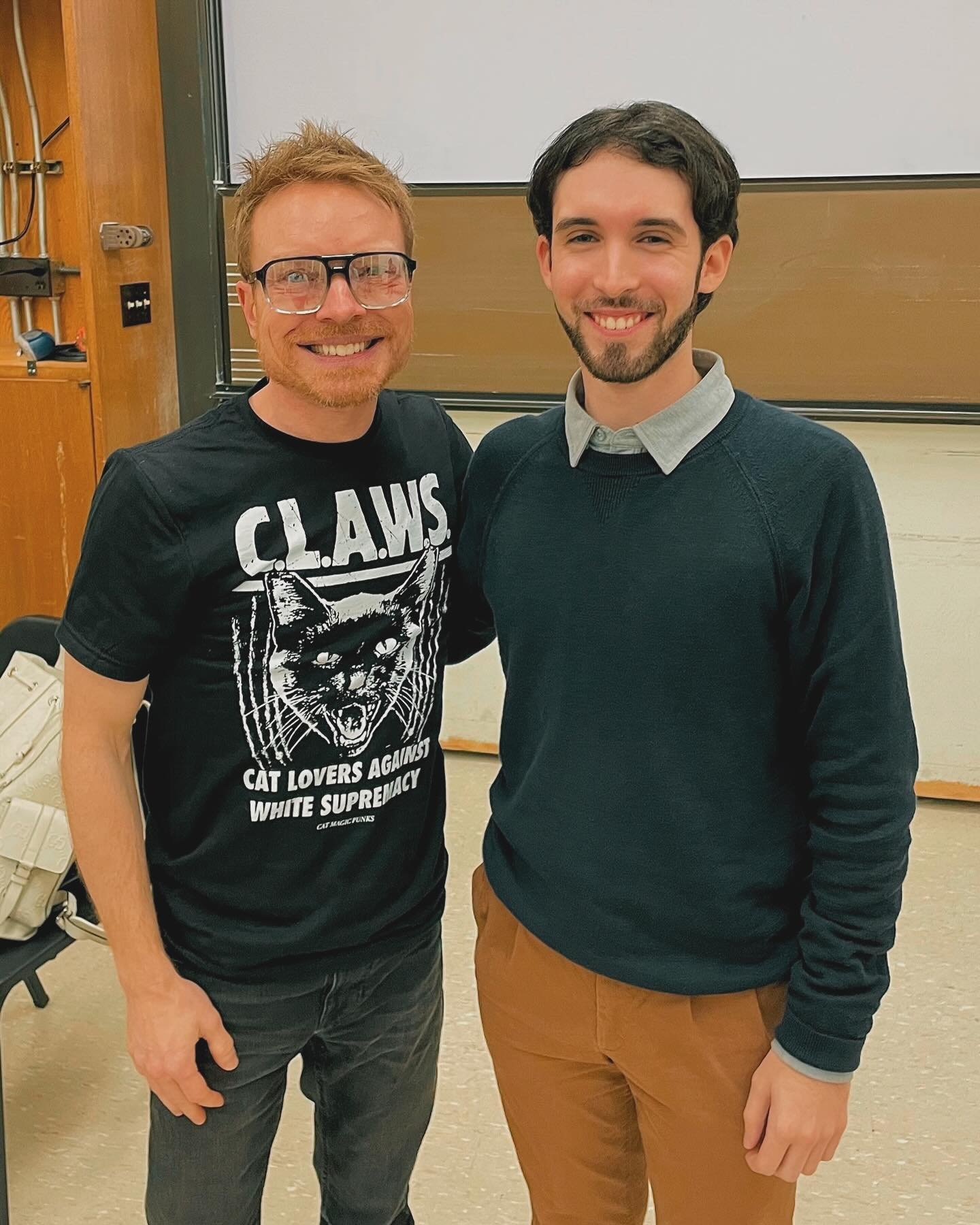 Today I had the amazing opportunity to participate in a masterclass with world-renowned composer, John Mackey (@ostimusic). He gave me some great advice on composing for wind ensemble, and looked over the final movement of my symphony, &ldquo;Verdant
