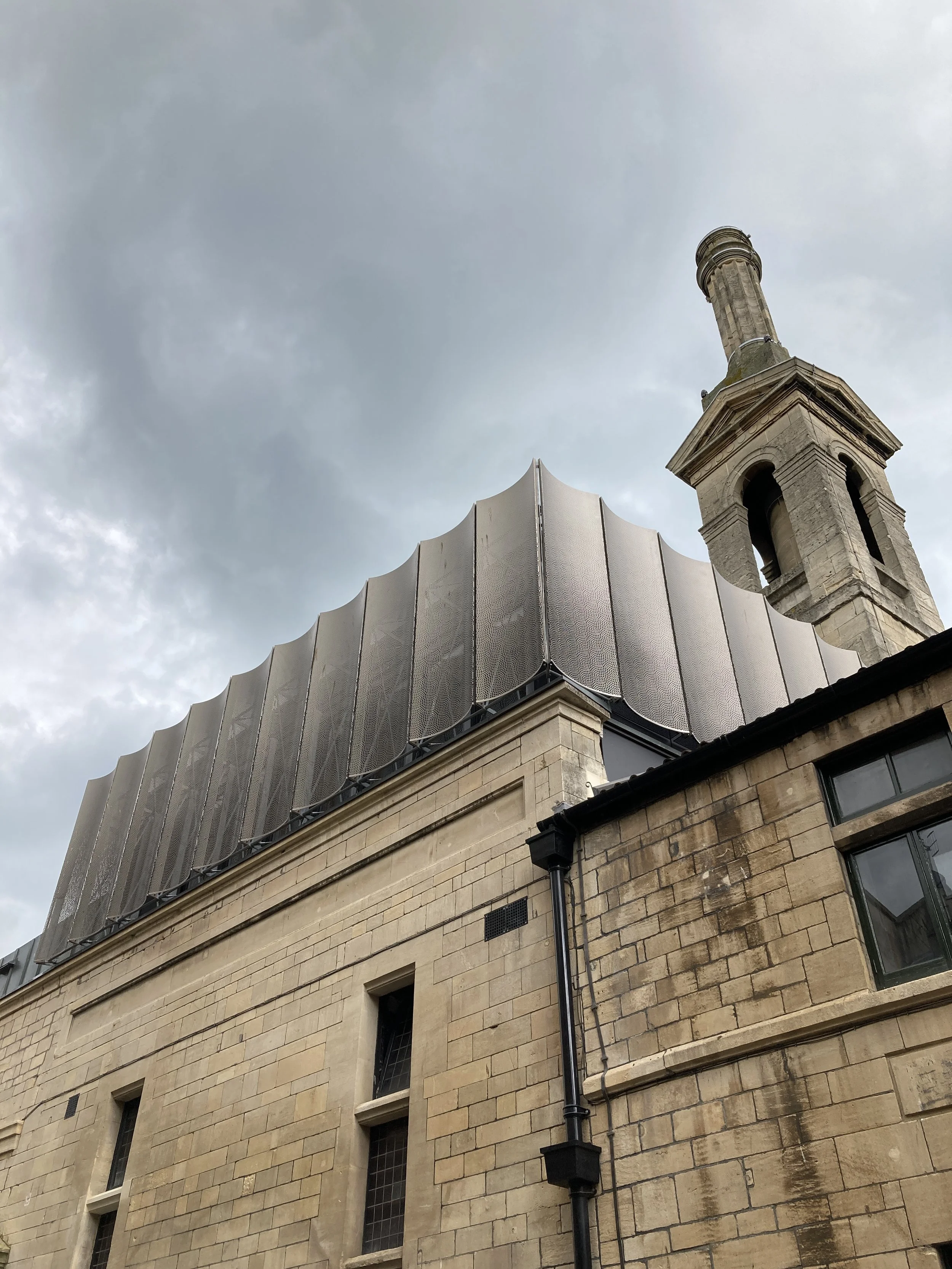 Photo of the exterior of the new learning centre at the Roman Baths, in Bath, that was designed by our architect Lee Holcombe