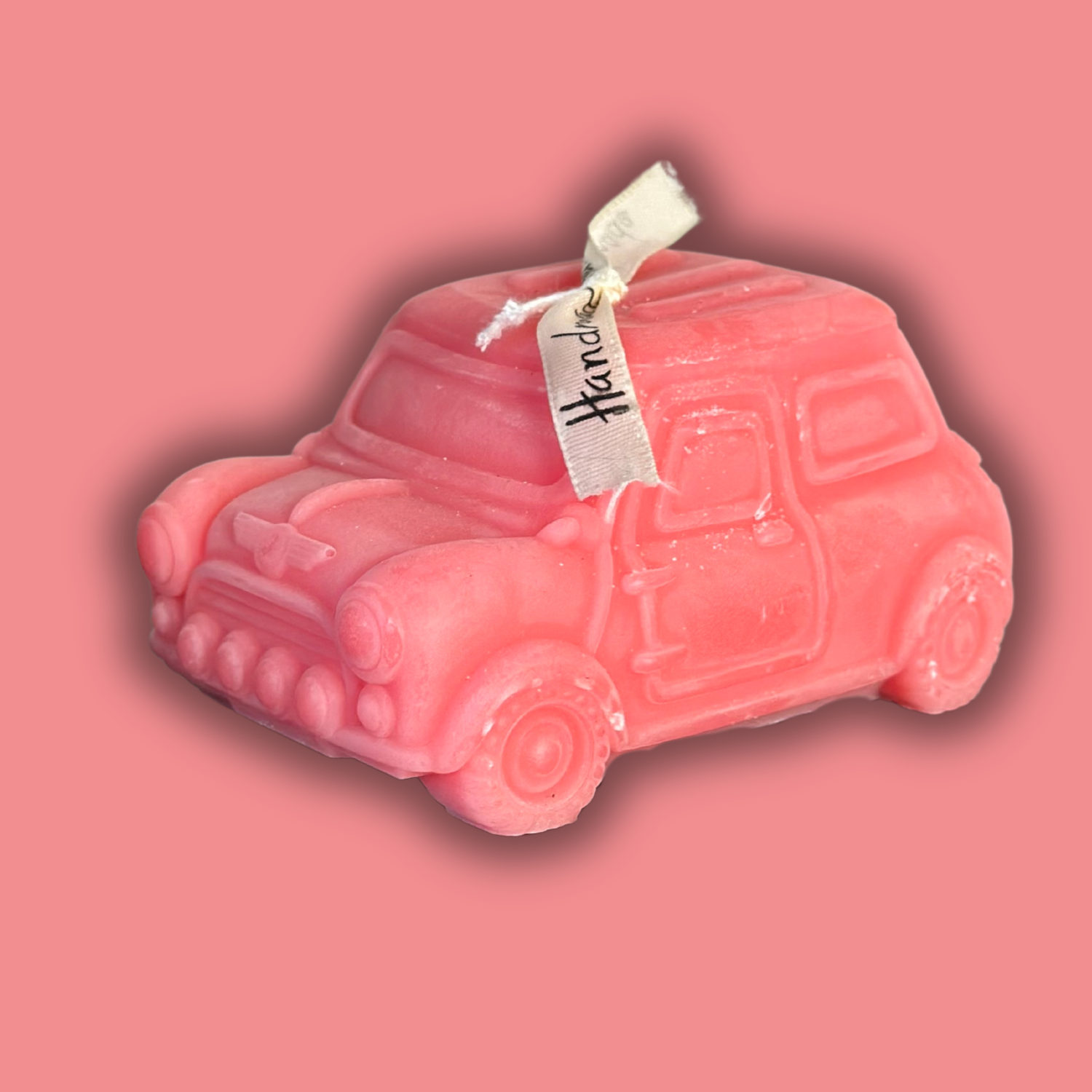 Austin Mini rally car candle by Mrs. Carsmenskii