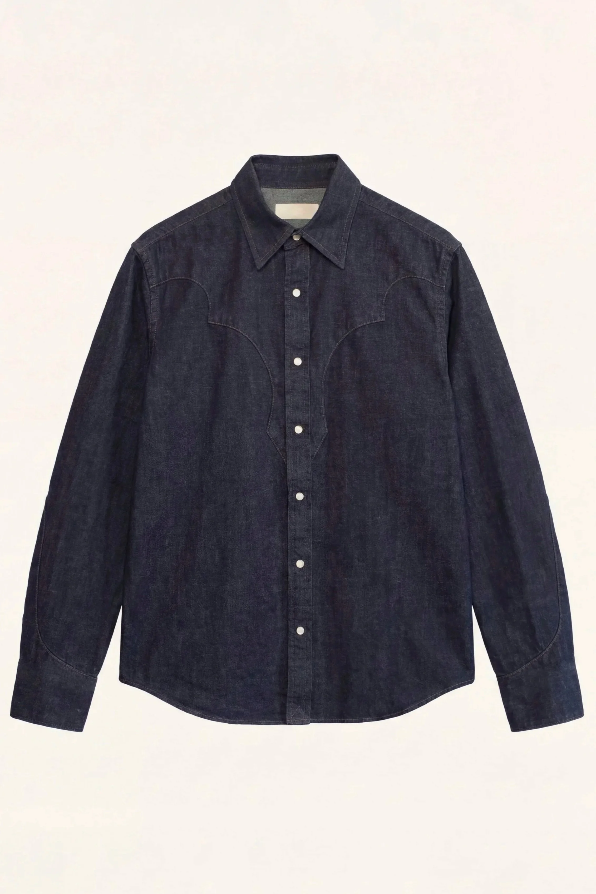 [ko'lon] Bronco Western Denim Shirt made from Japanese selvedge denim, featuring western yokes and handcrafted construction