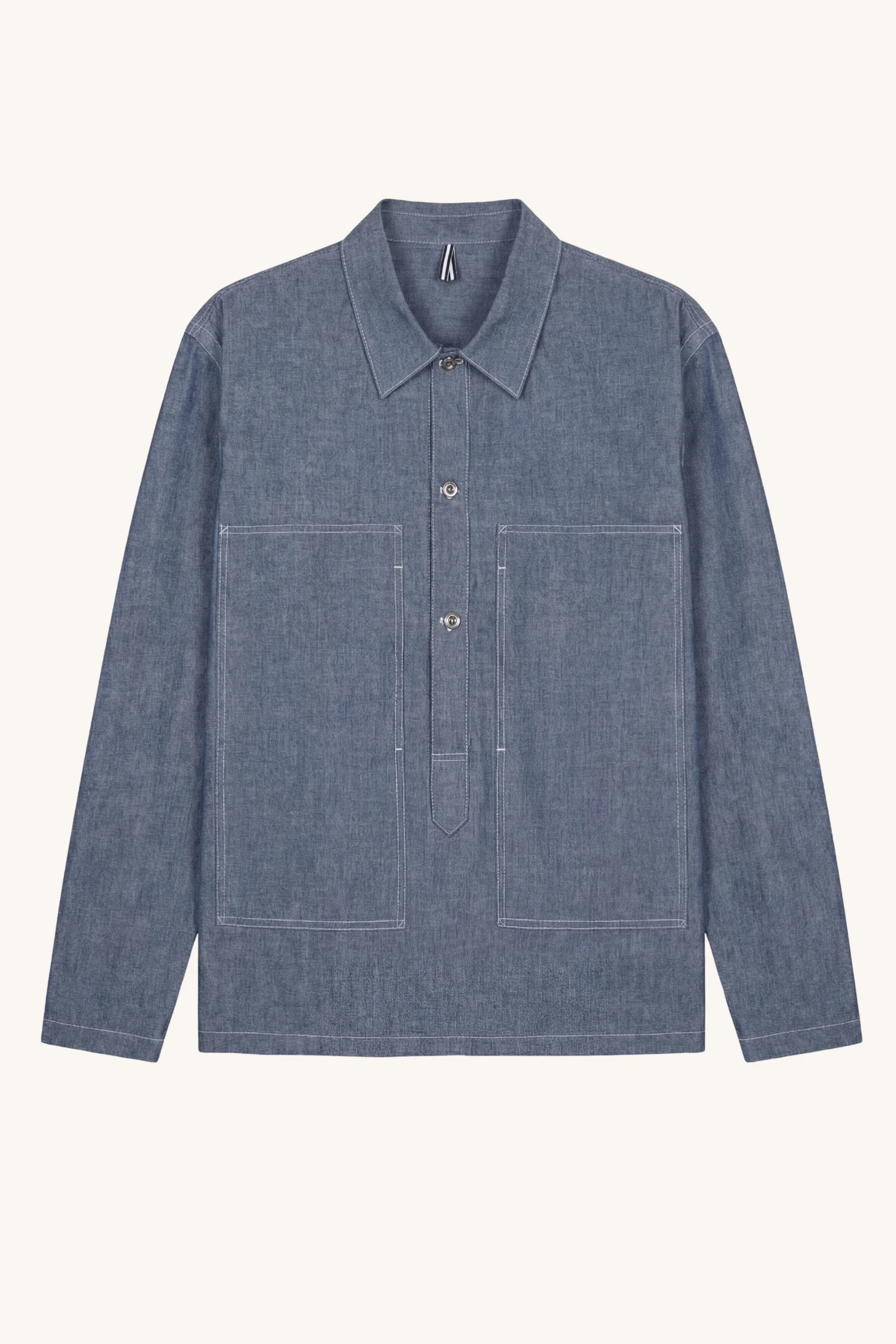 Cotton Chambray Pullover Shirt