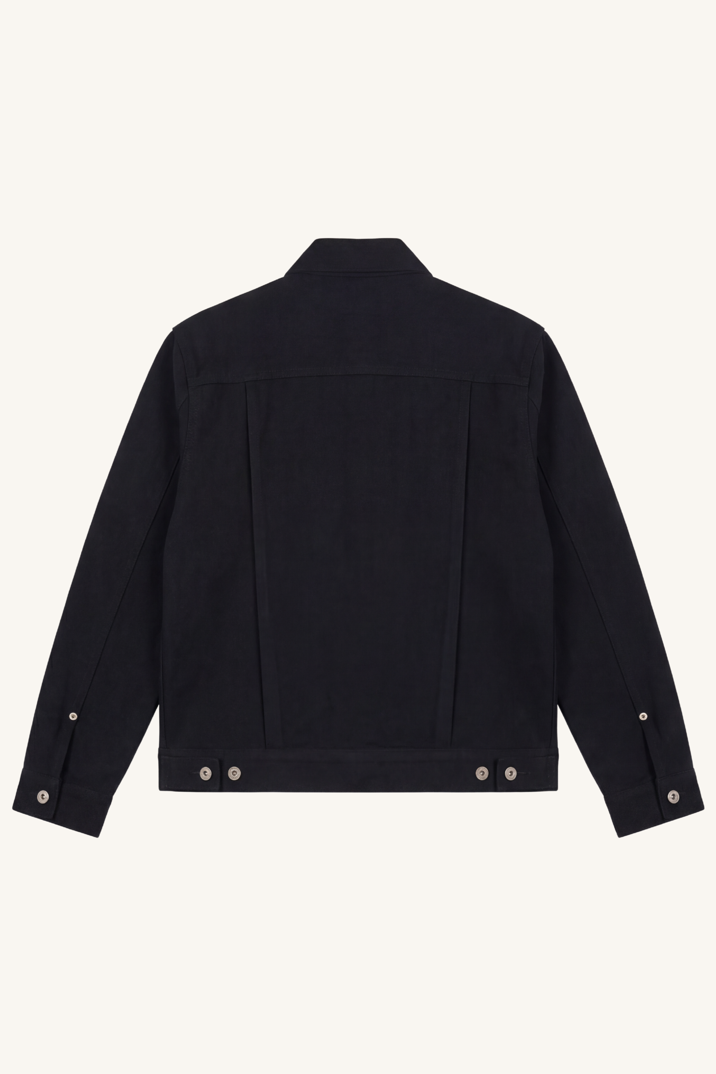 Back view of [ko'lon] Type 1.5 Moleskin Jacket highlighting clean panel construction and workwear design