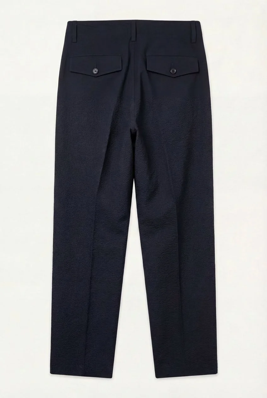 Back view of [ko'lon] Type Military Chino highlighting clean rear construction and tailored workwear silhouette