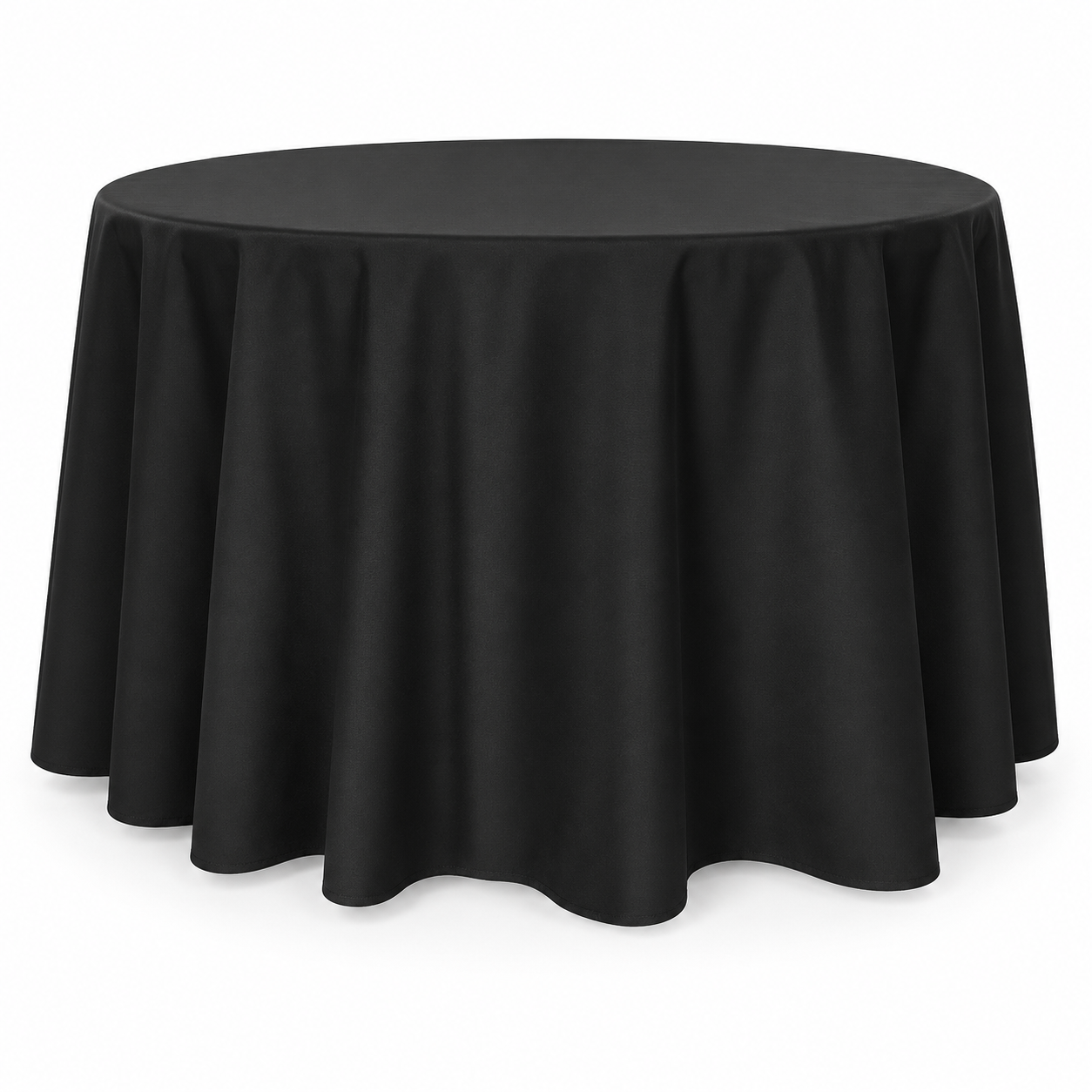 Elegant Black Draped Round Table.png