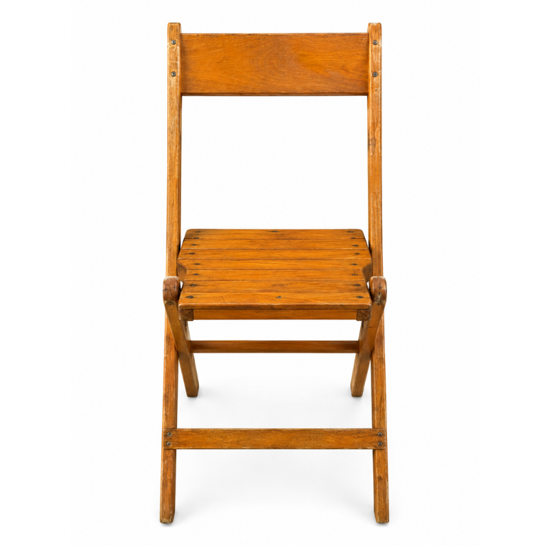 Oak Vintage Folding Chair Front
