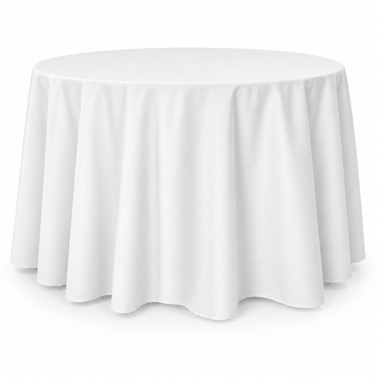 White Round Tablecloth Product Photo.png