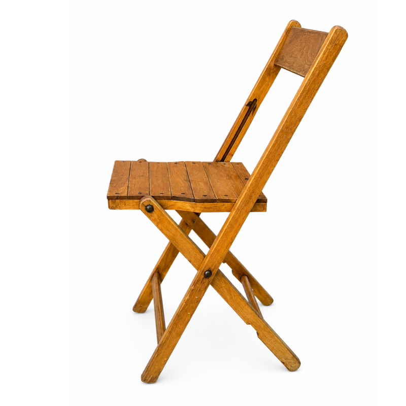 Oak Vintage Folding Chair Side