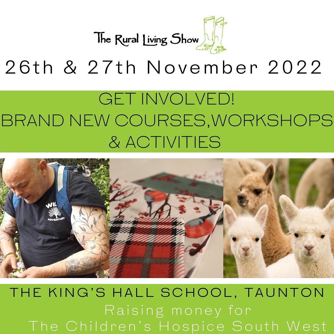 Get involved at The Rural Living Show 2022 💚💚💚
BRAND NEW!!! Courses, workshops and activities, making it a great day out for all the family! 
💚💚 See timetable of what&rsquo;s on below ⏬ 💚💚

FOR THE NATURE LOVERS:
💚 @ukwildadventures are runni