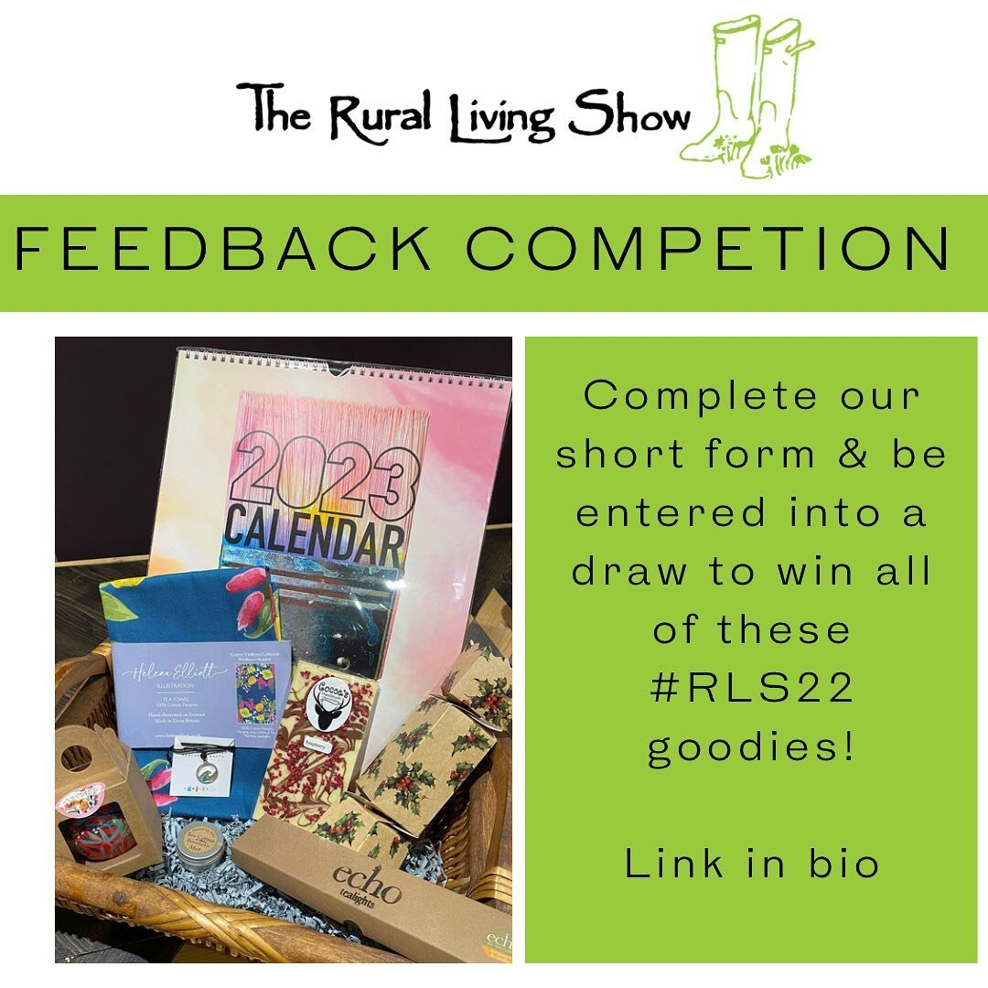 Did you visit @rurallivingshow 2022?
If so we&rsquo;d LOVE to hear your feedback, comments and ideas.

Visit the link in our bio to complete a short form and be in with the chance of winning allllll these fabulous goodies from a range of our wonderfu
