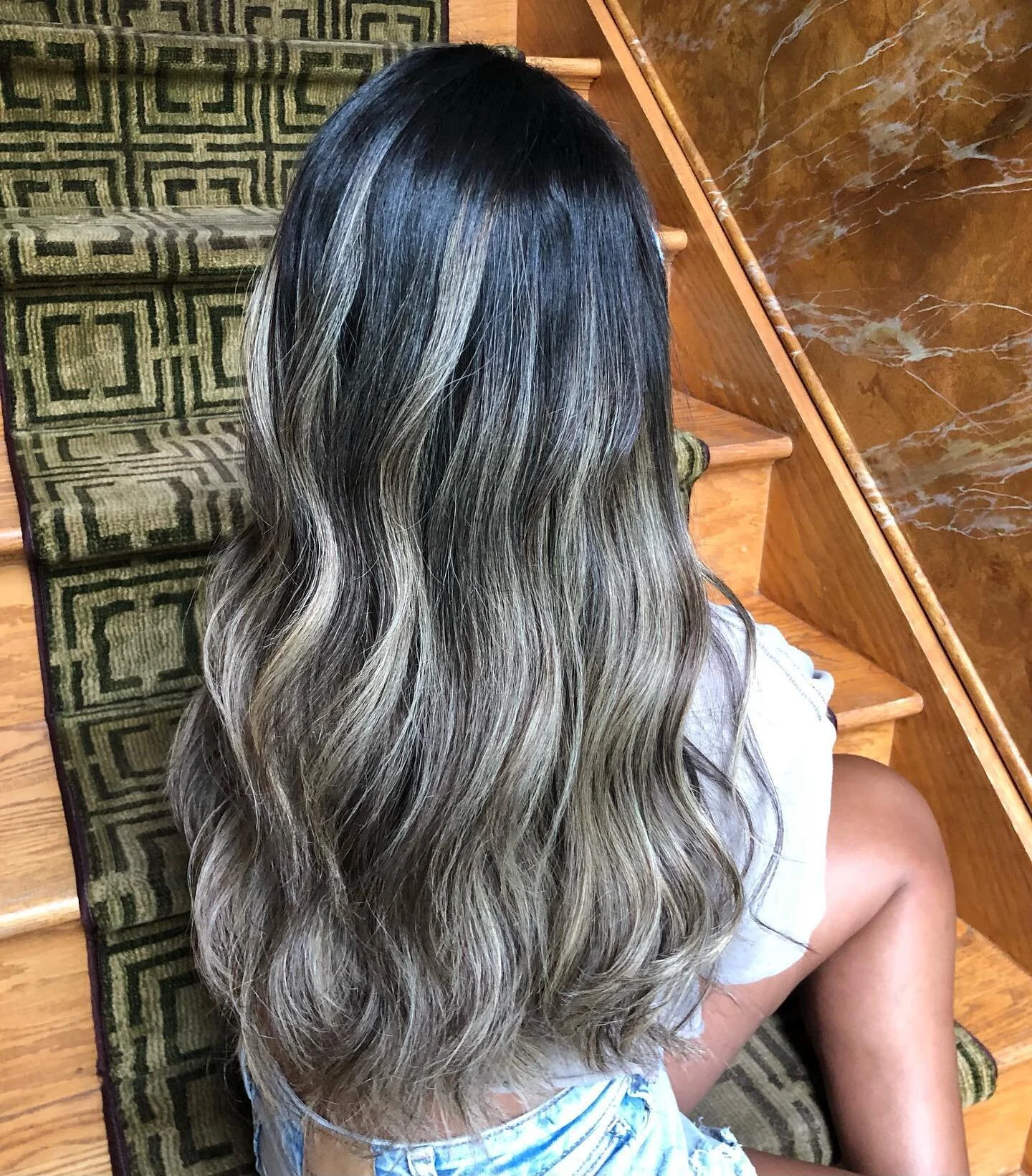 Beige Balayage by Alyssa! #balayage #beigeblonde #beigebalayage #mushroomblonde #aveda #enlightener #curls