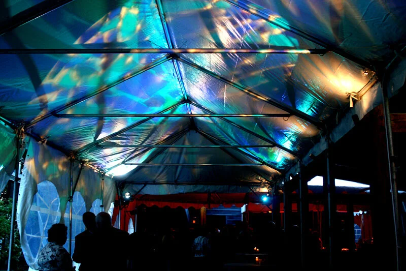 water texture gobo on tent roof