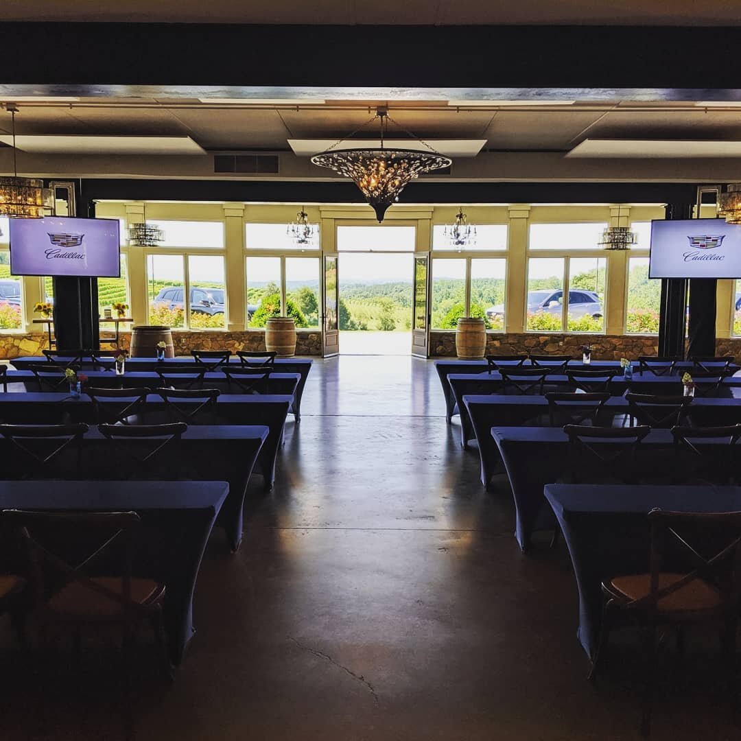 Happy to be providing video and sound support for Cadillac Events at @stonetowerwinery #CadillacXT6 #Eventdesign #videodesign