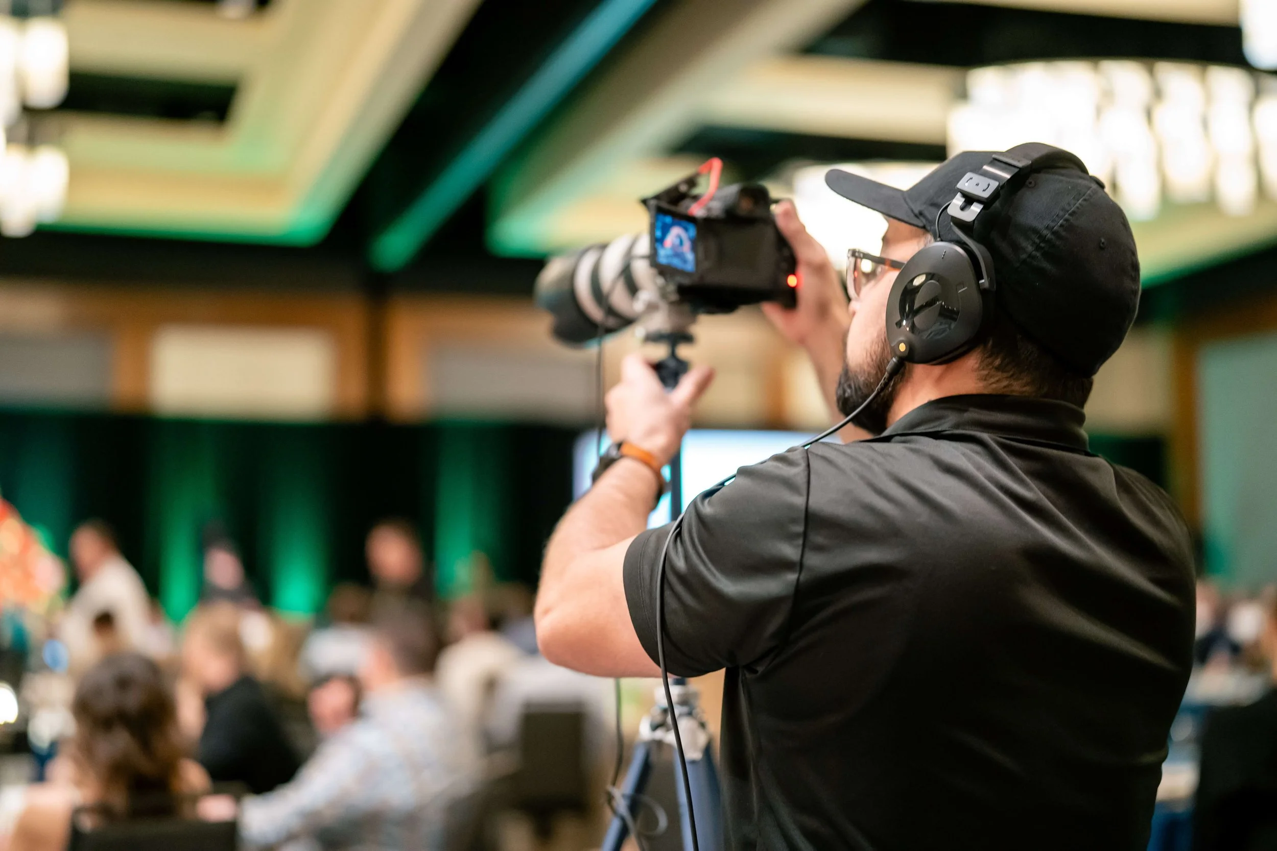 Esai and OneAway Studios Operating a Compact Cinema Camera for a Corporate Videography Event