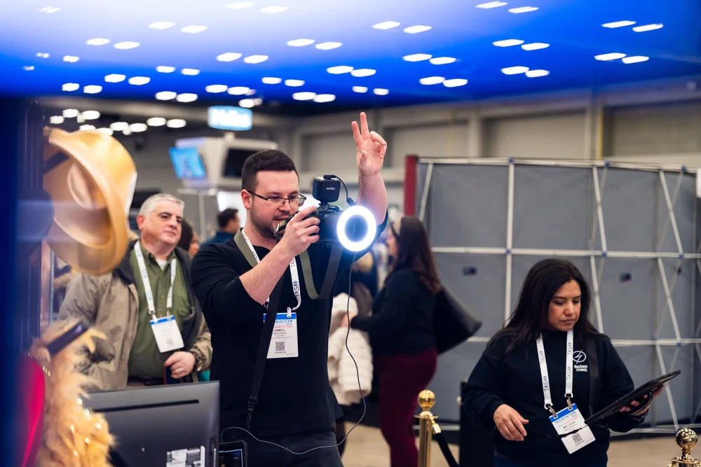 OneAway photographer covering a conference