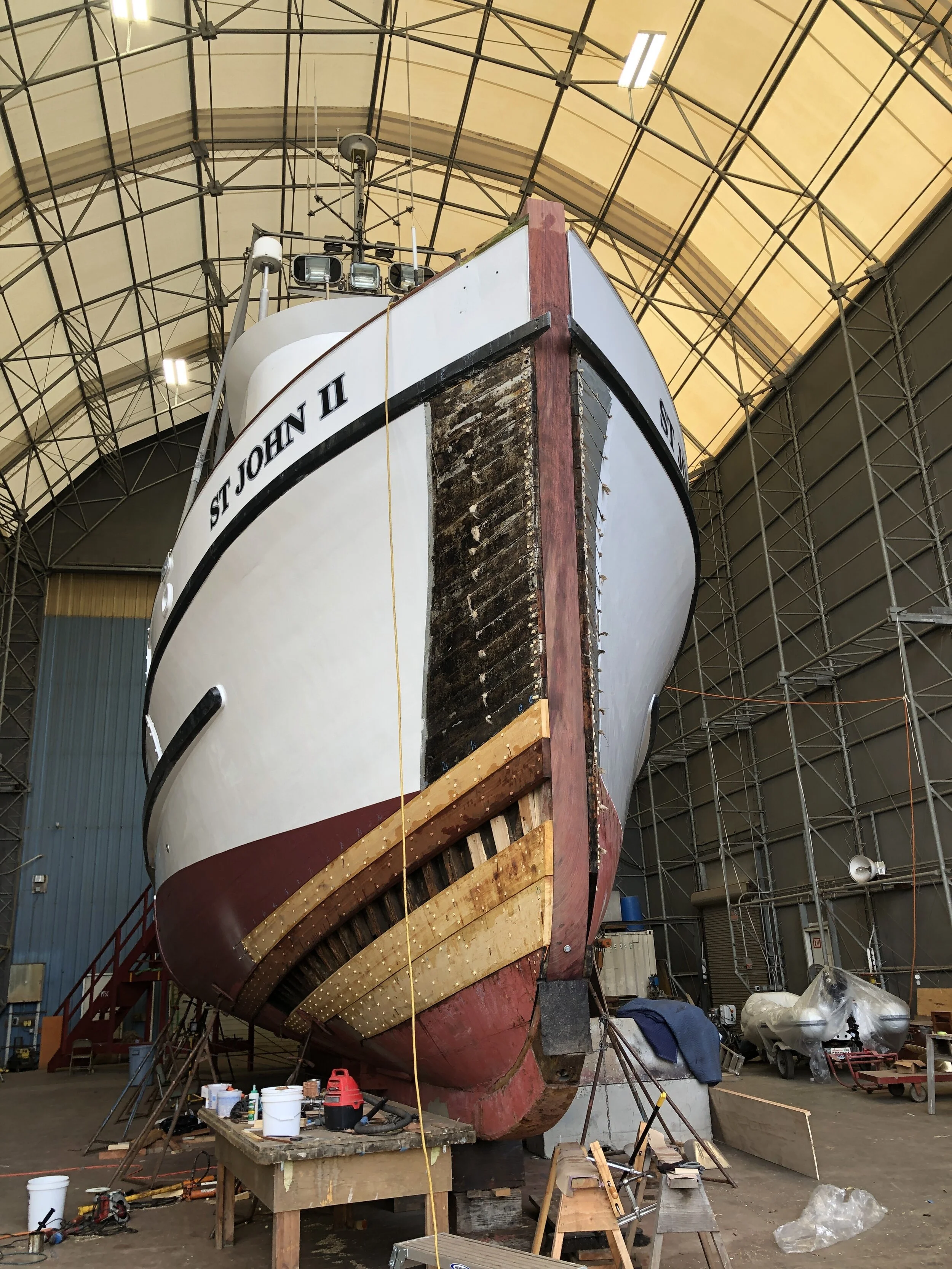 St. John II out of the water (shave and haircut)