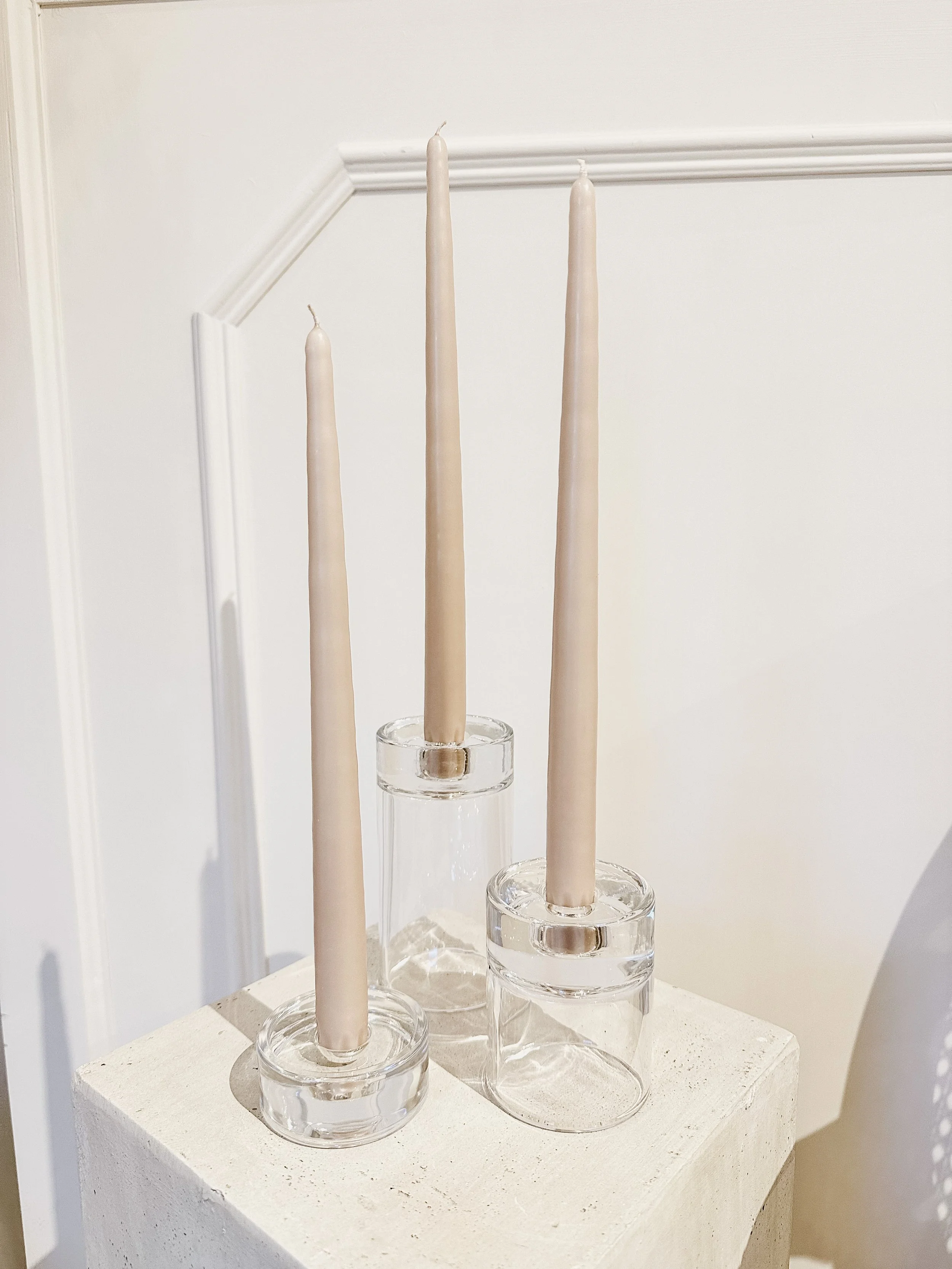 Clear Glass Taper Holders