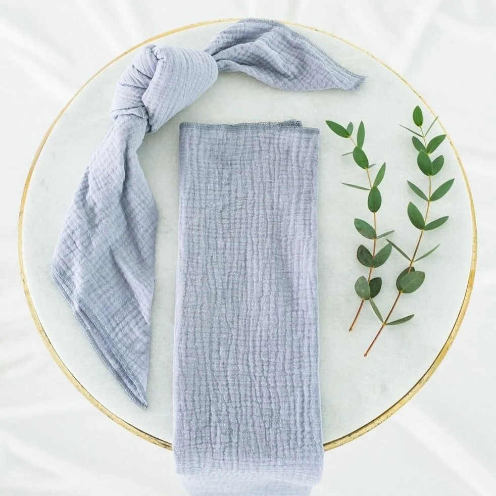 Dusty Blue-Grey Textured Napkins (set of 10)