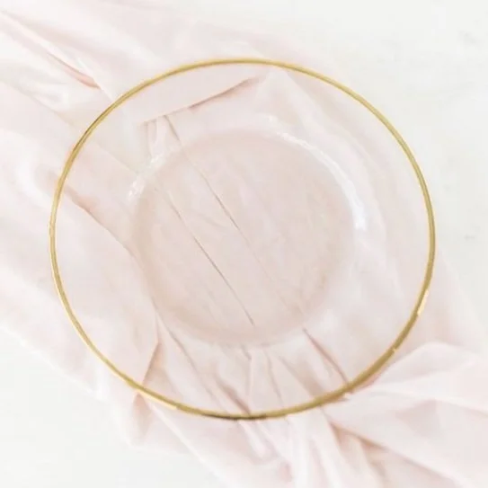 Gold Rim Glass Charger Plates (set of 5)