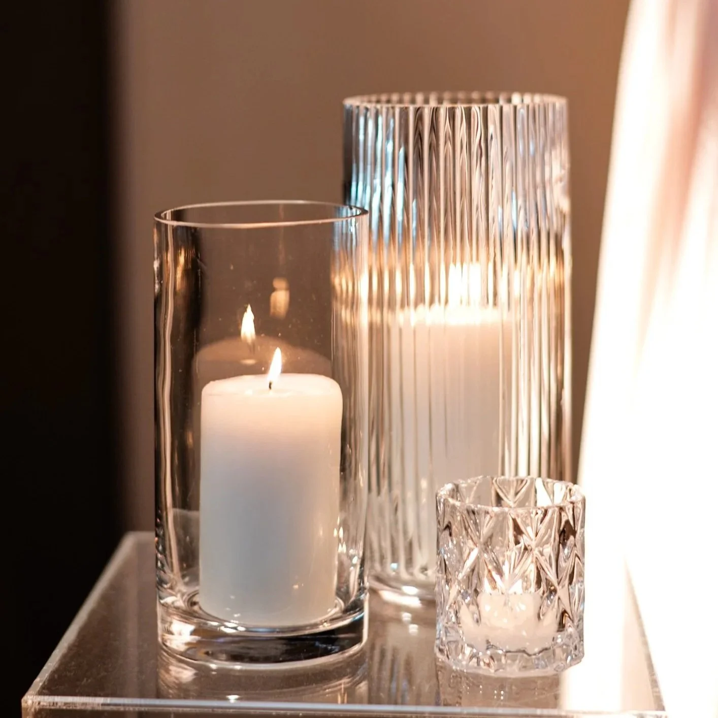 Ridged and Smooth Glass Cylinders