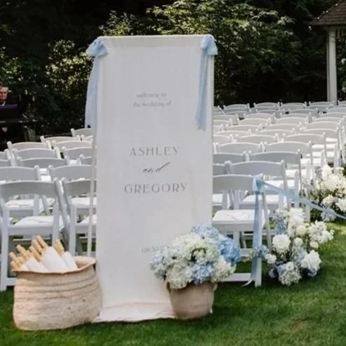 Linen Banner Welcome Sign