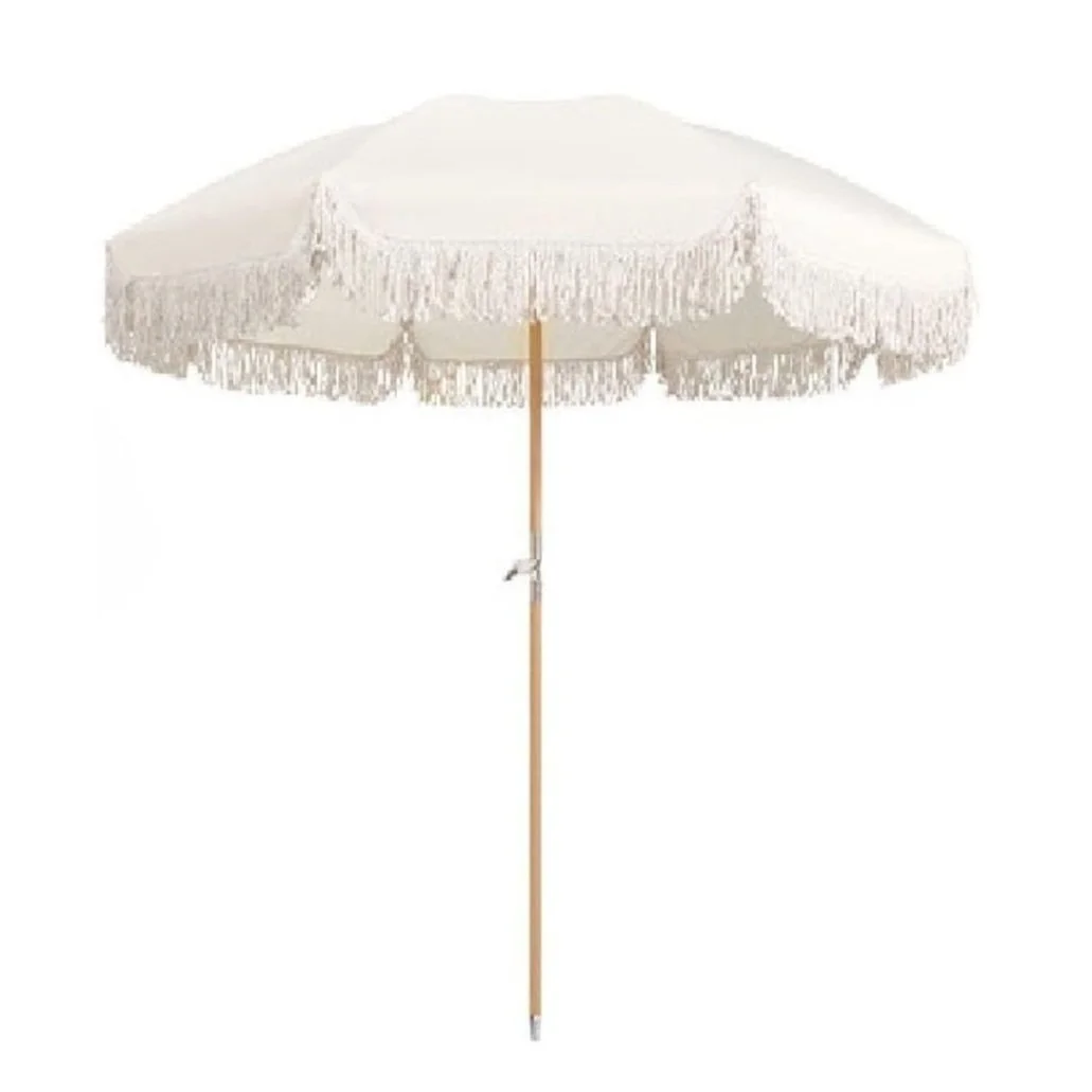 Ivory Fringed Umbrella