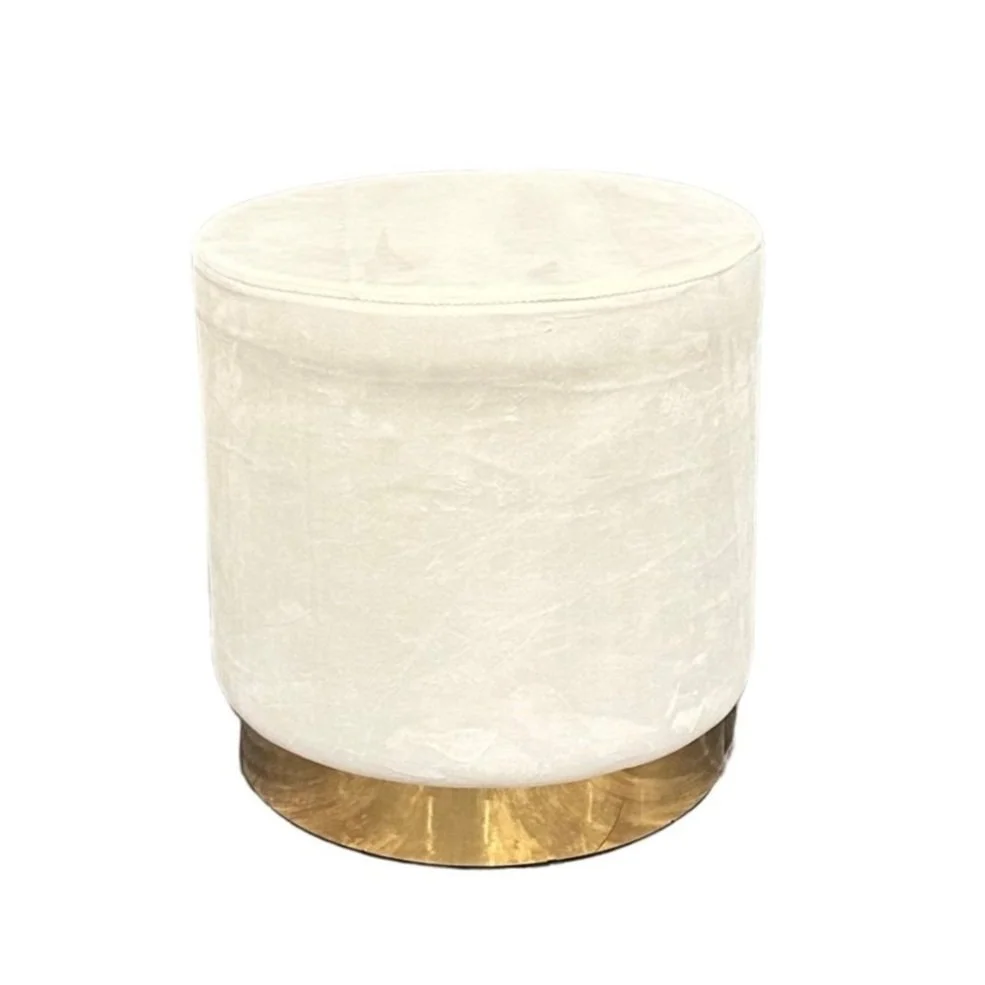 Almond Velvet Pouf