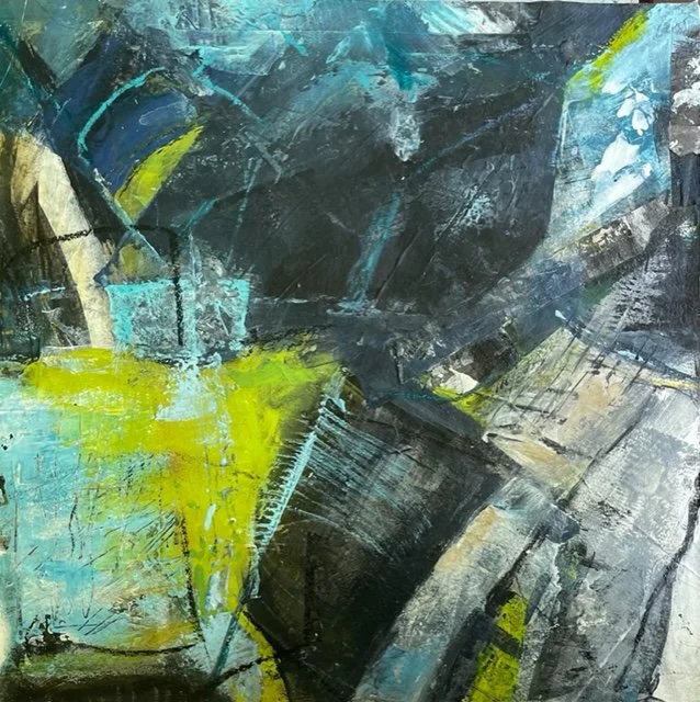 Chards in Blue with Turquoise and more, unframed .jpg