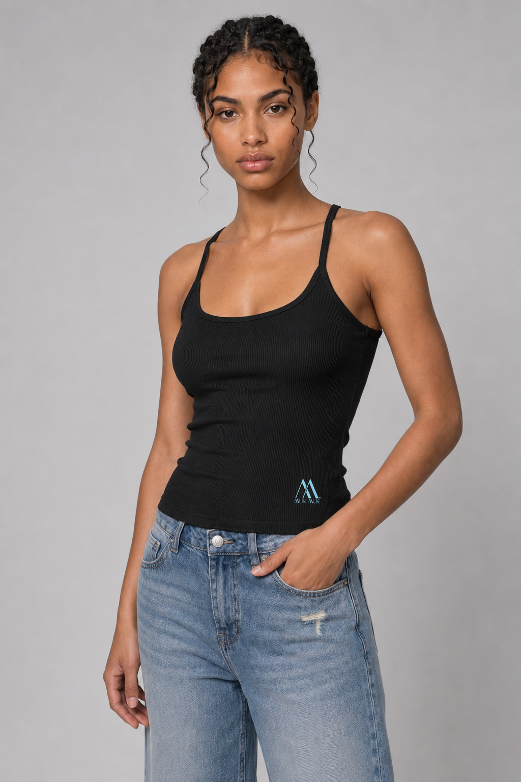 #4 Mur Mur Slim Fit Ribbed Racerback Tank Top blk.png