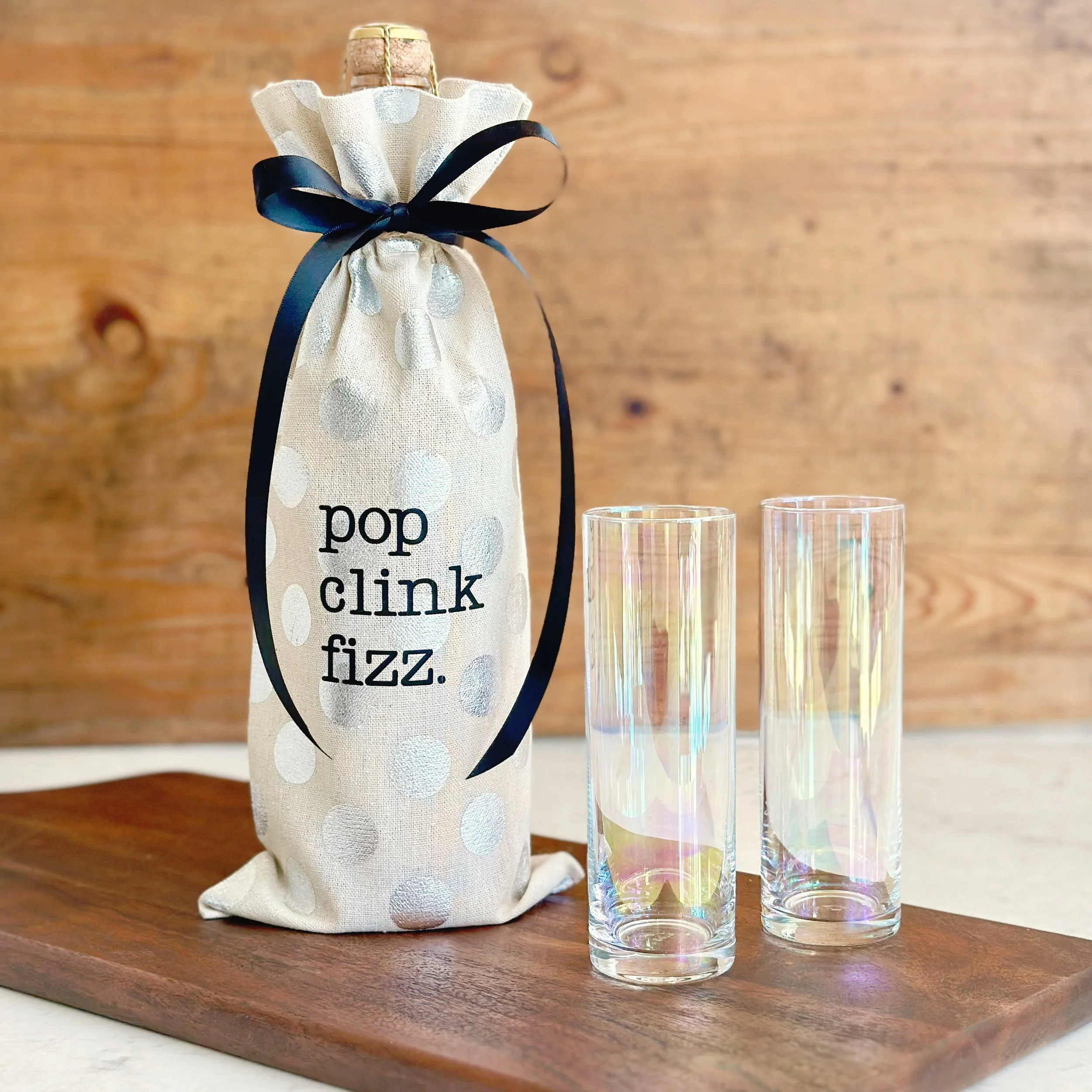 Linen Wine Bag 7590 Pop Clink Fizz (NA)