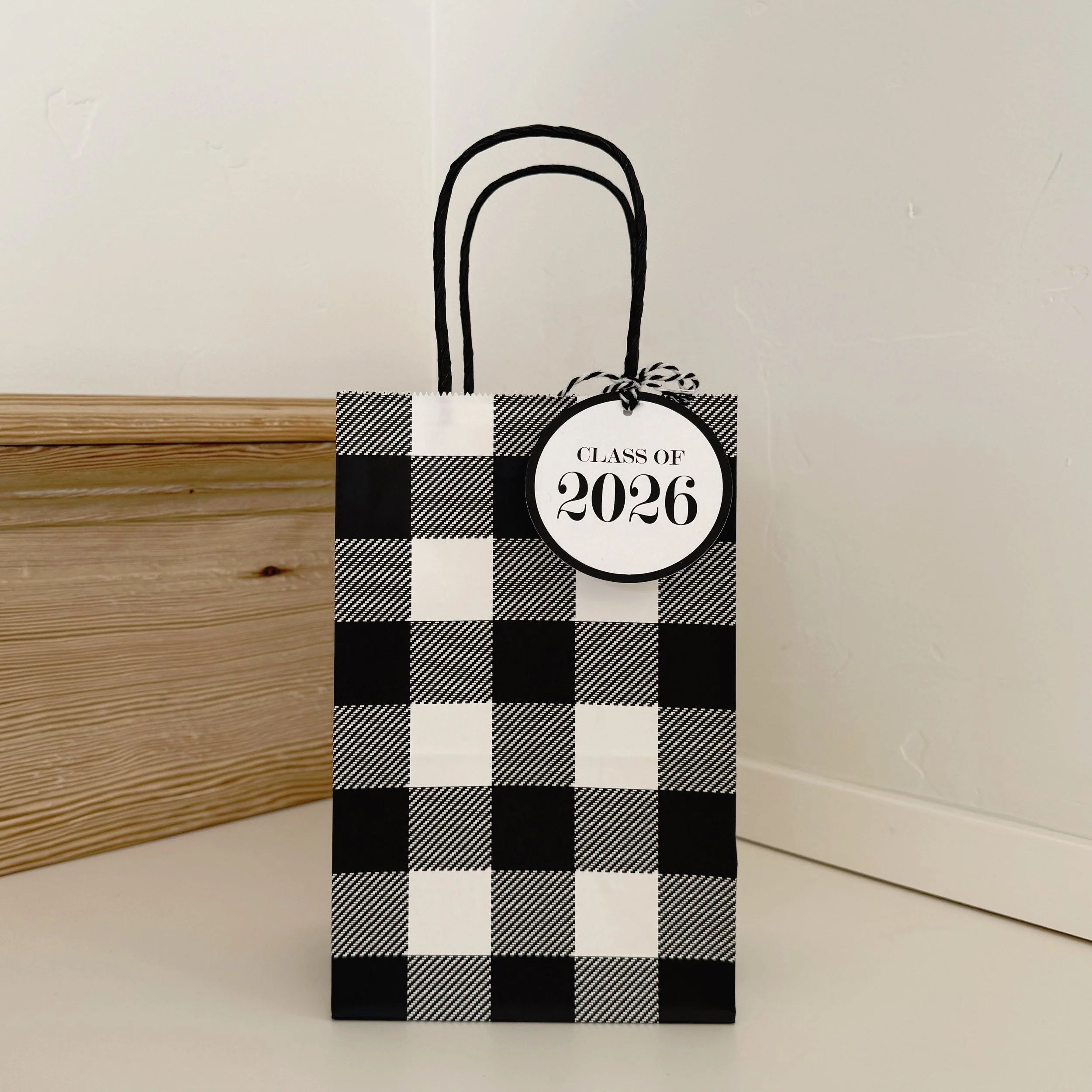Gift Bag Black & White and Tag