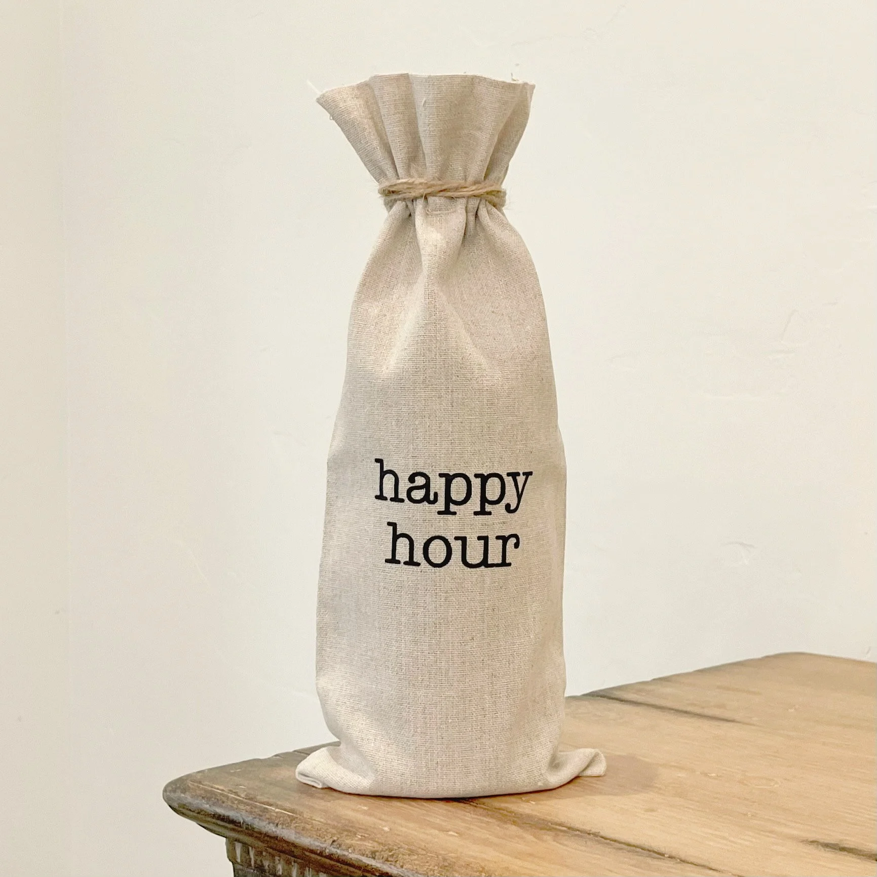 Linen Wine Bag 7599 Happy Hour