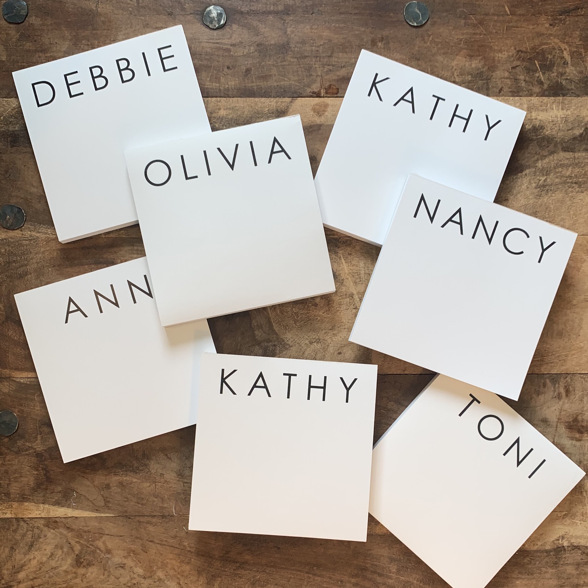 Growing up in the '70s and '80s, finding personalized items was tough if your name wasn’t traditional. My neighbors, Lynne and Gwen, were never able to find a custom pencil or bike plate. 

Now, Paper Moon Shop offers personalized notepads with any n