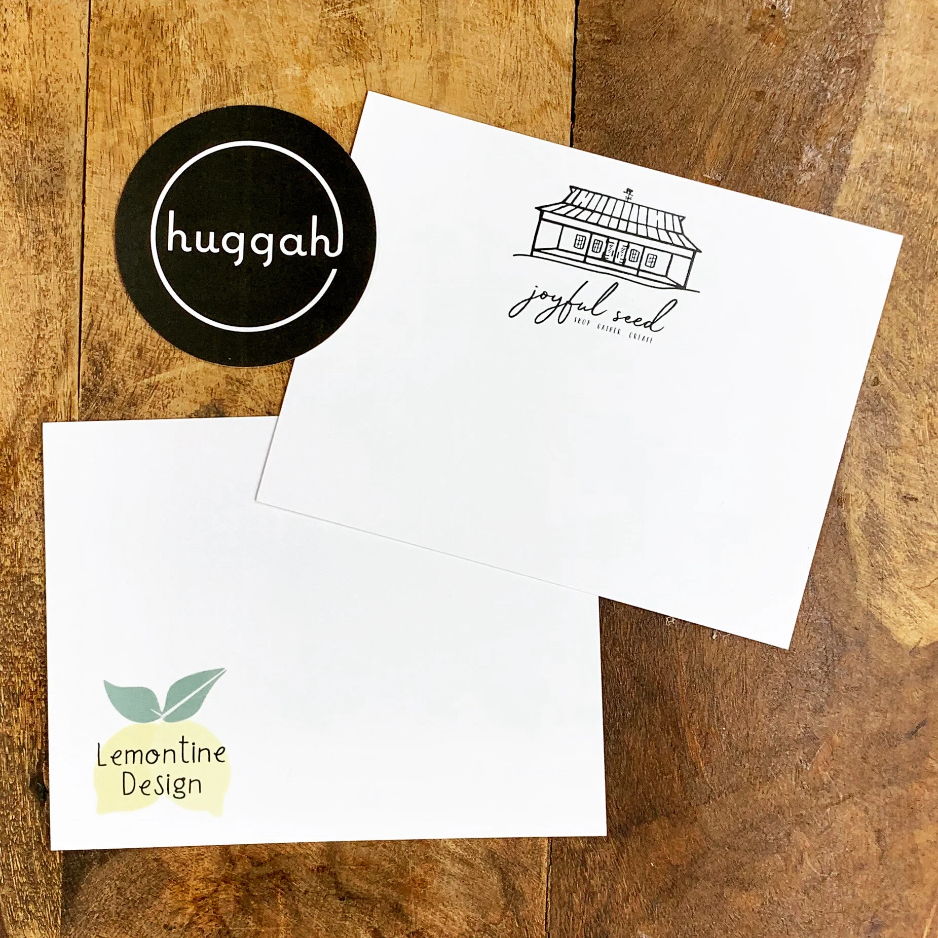 Women gain power by supporting other women—as a female-owned business, over the past 15 years, Paper Moon Shop has encouraged and worked with other women starting and owning their own companies.  The examples above show custom cards and tags to pair 