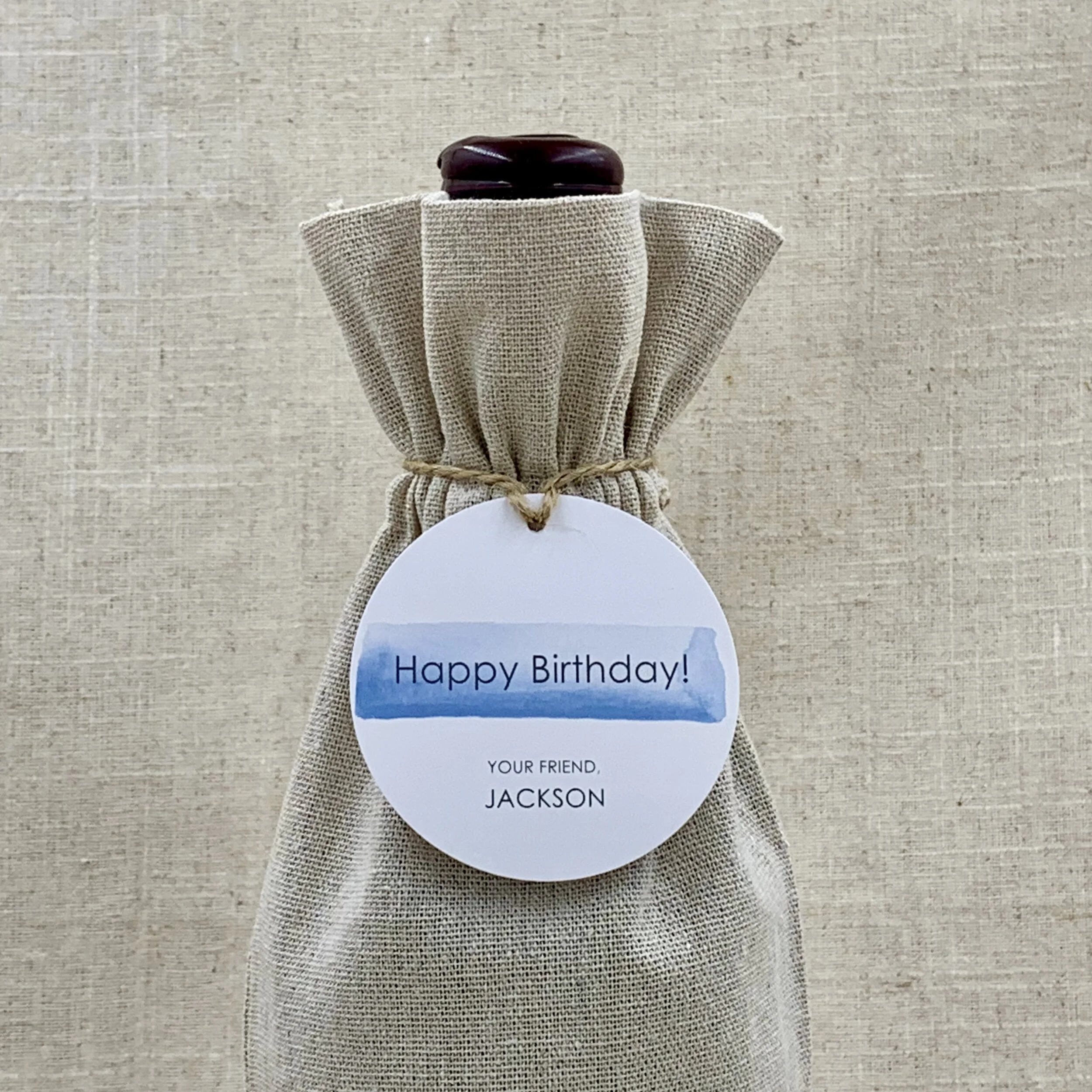 Gift Tag 6185 Blue Happy Birthday