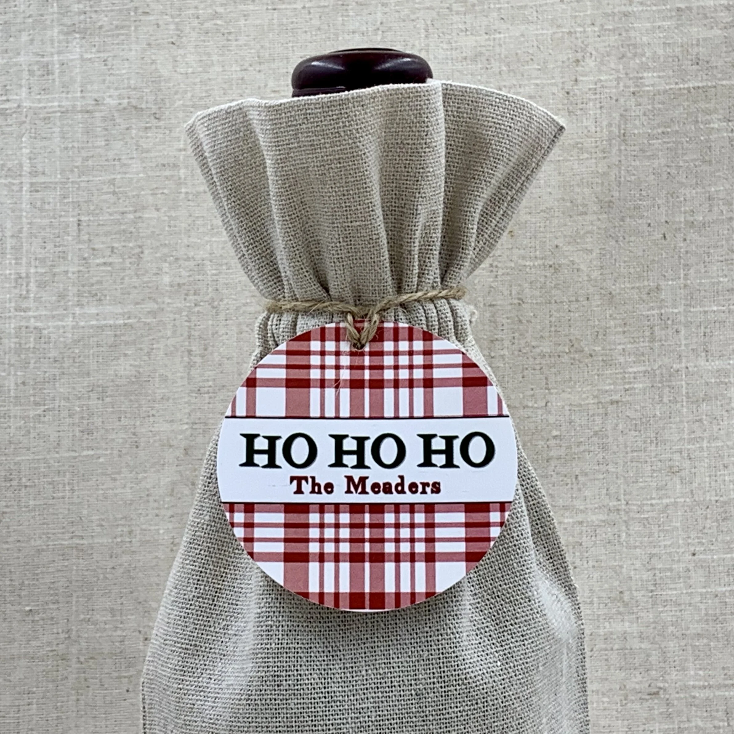 Gift Tag 6108 Red Plaid Ho Ho Ho