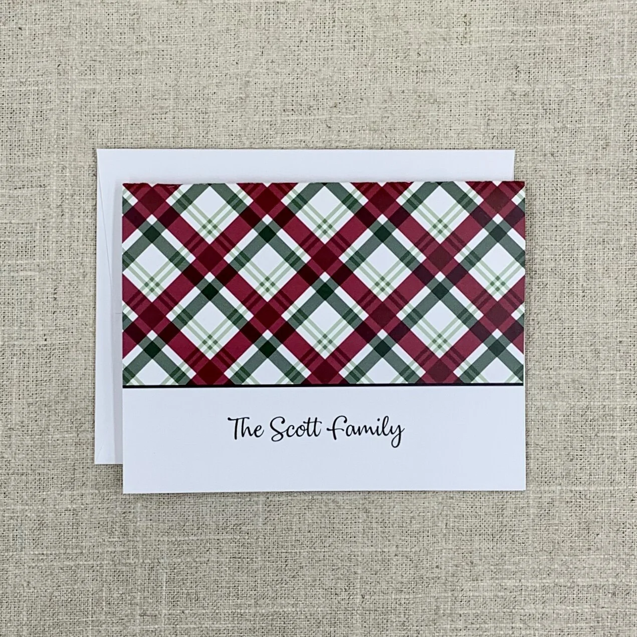 Folded Card 2655 Holiday Plaid