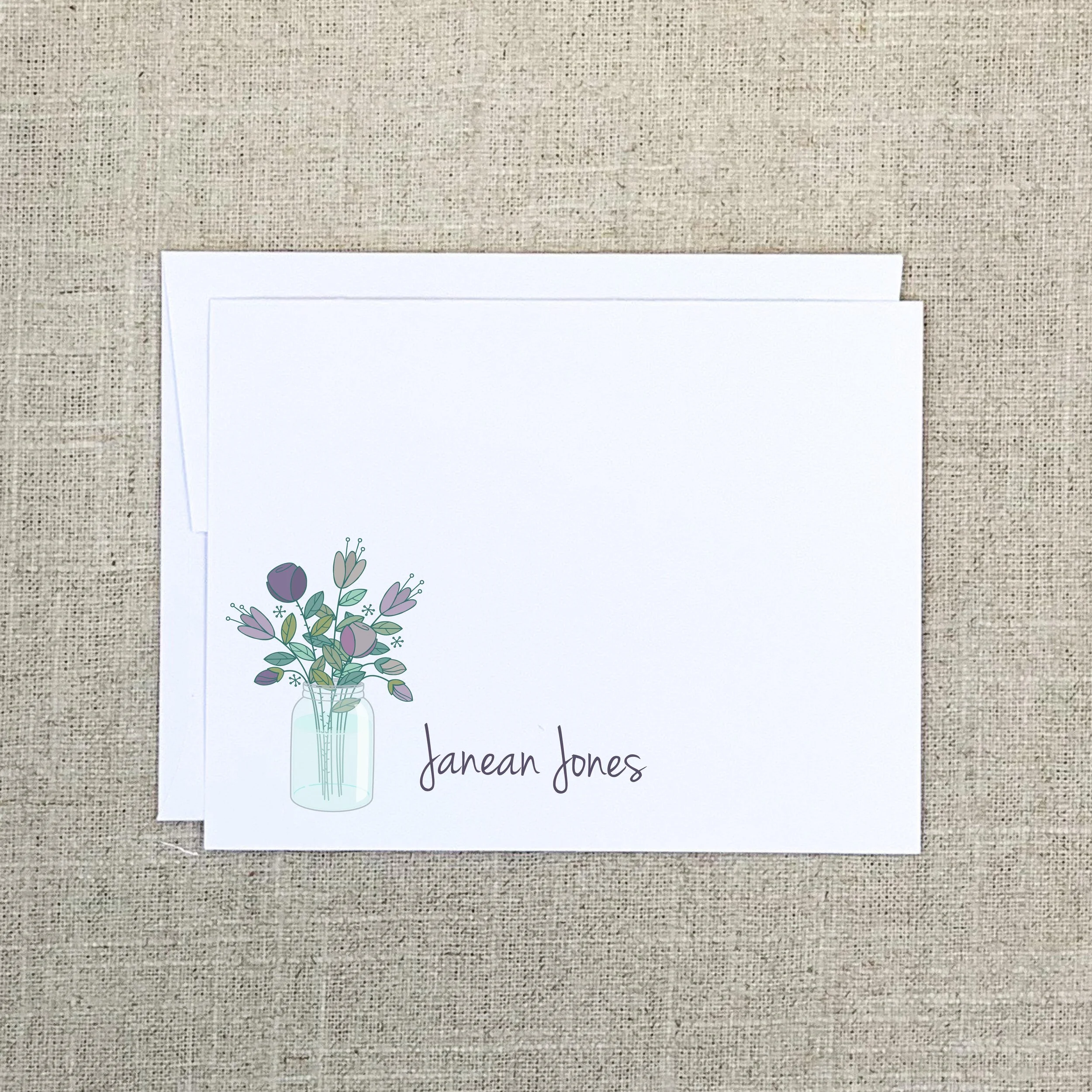 Folded Card 2161 Purple Bouquet