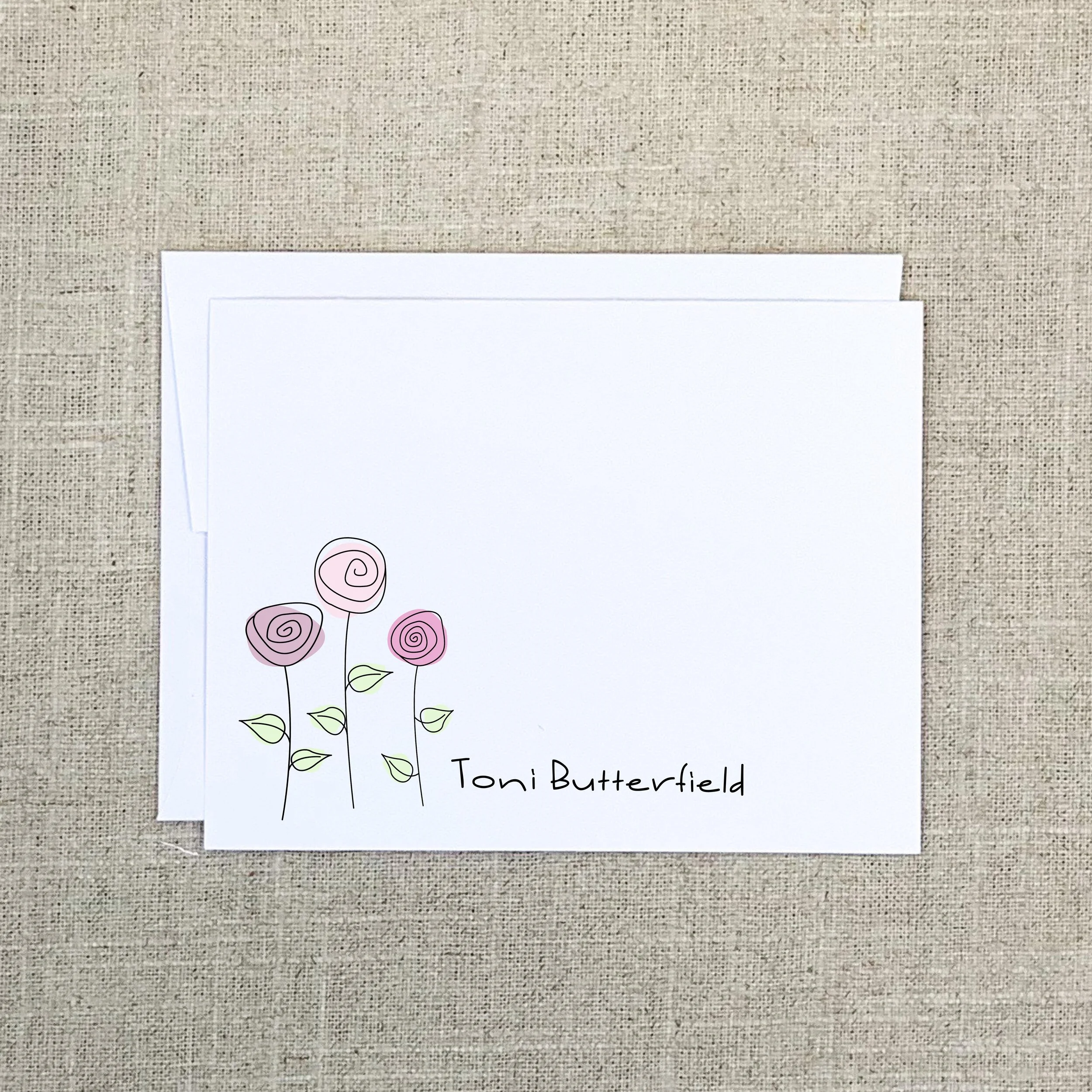 Folded Card 2162 Purple Flowers