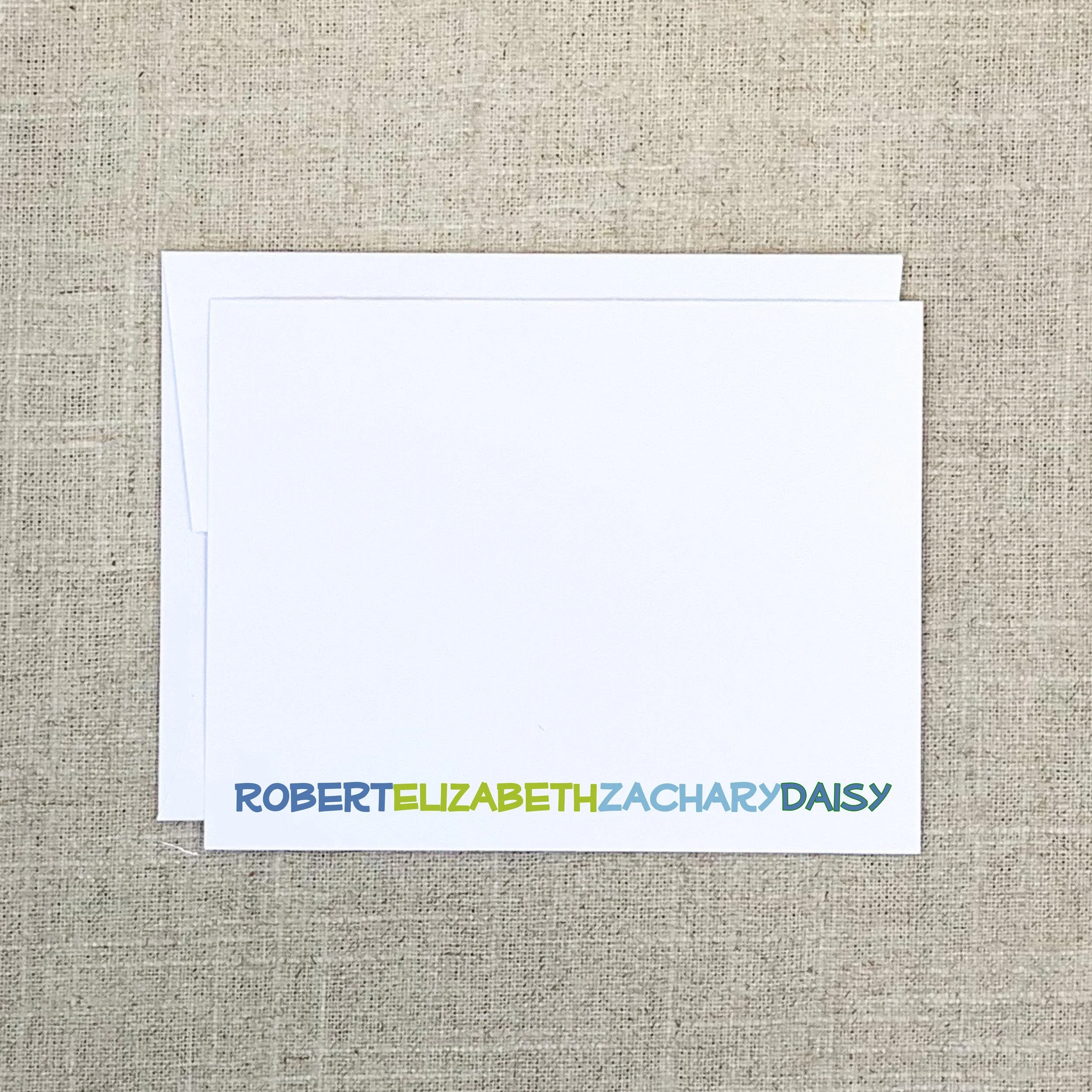 Folded Card 2305 Family Green/Blue