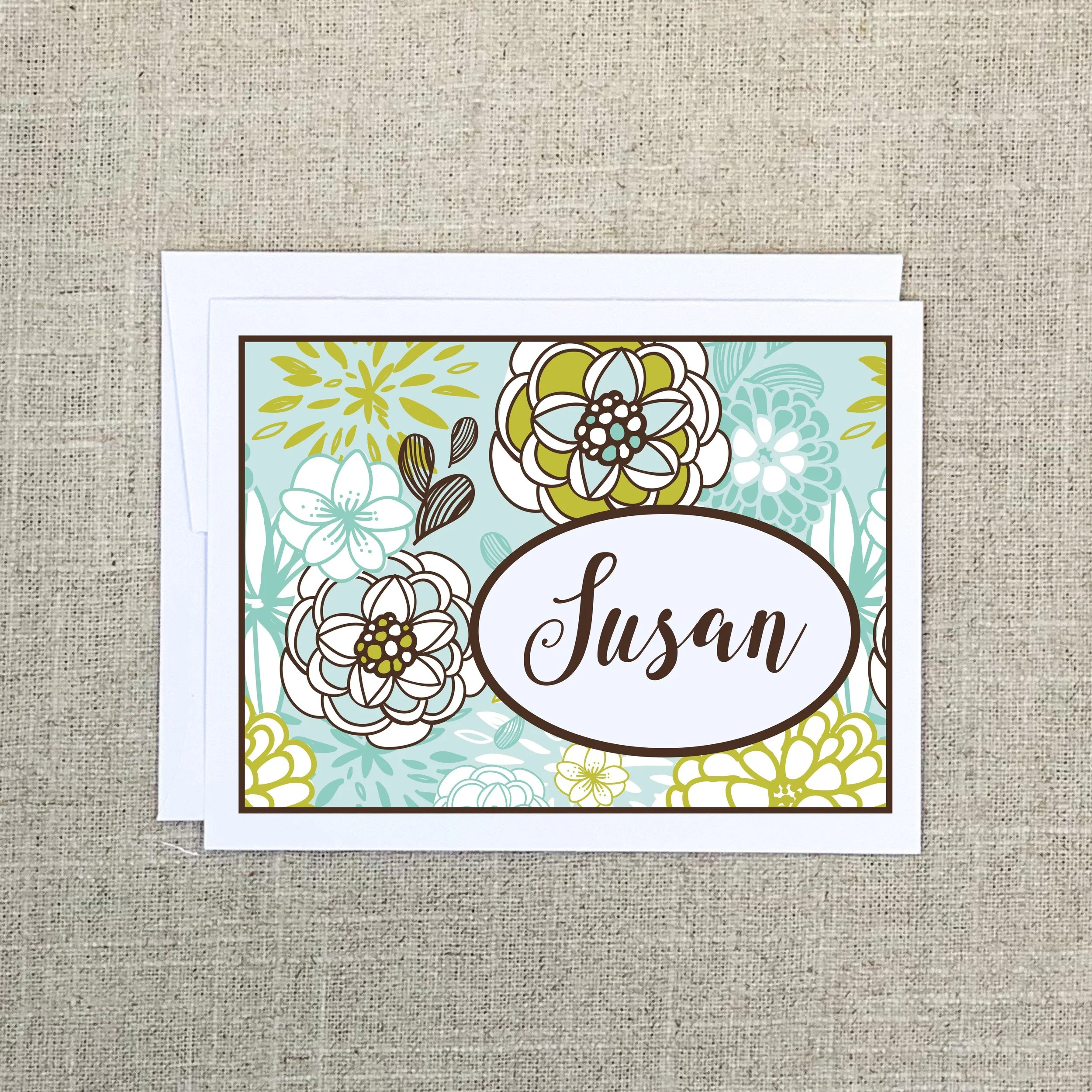 Folded Card 2168 Mint Brocade