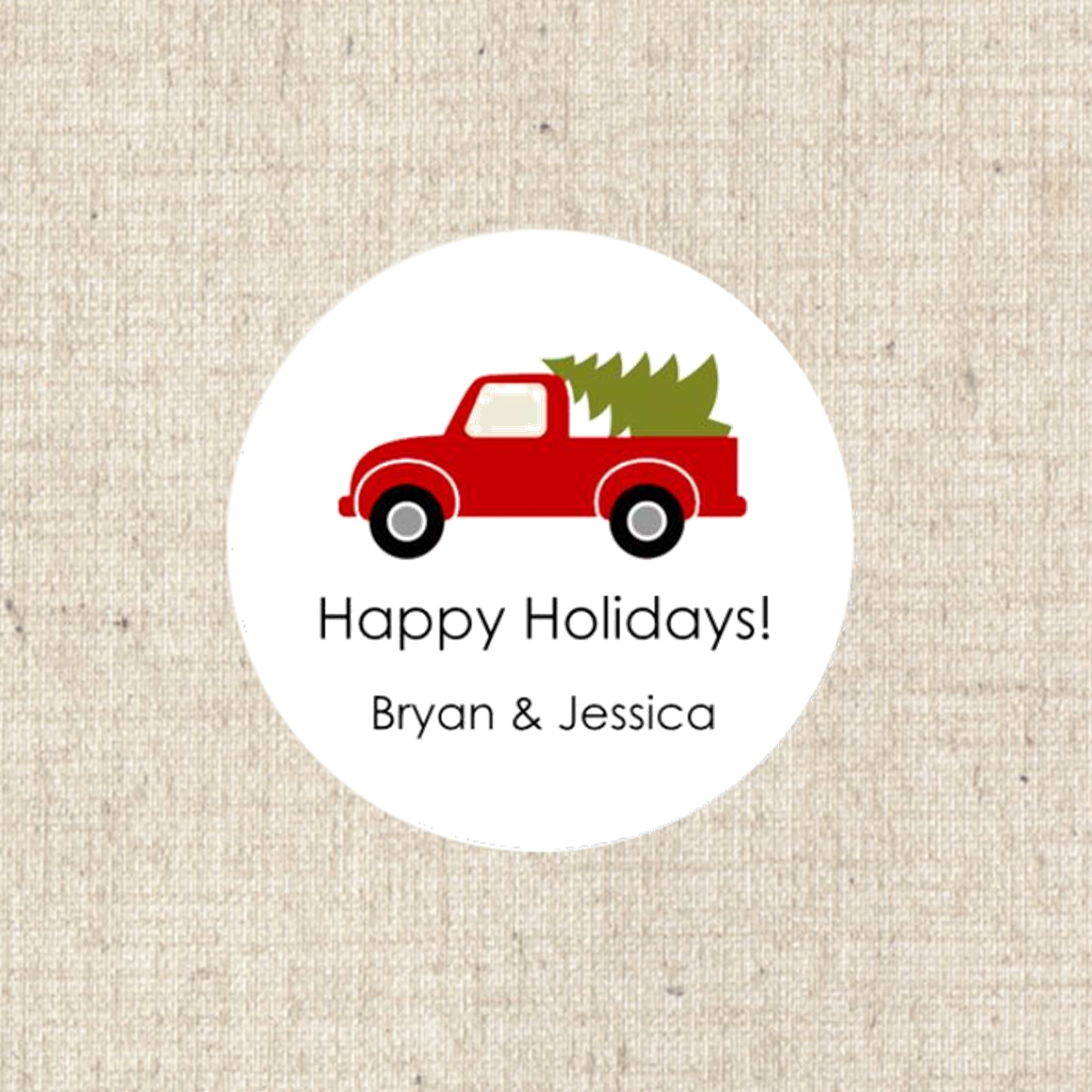Label 5819 Truck Christmas