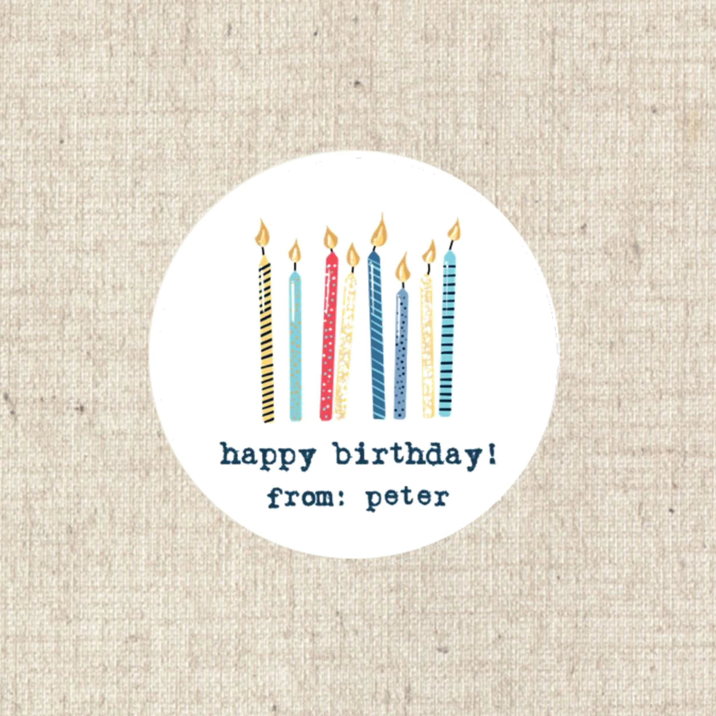 Label 5829 Candle Birthday