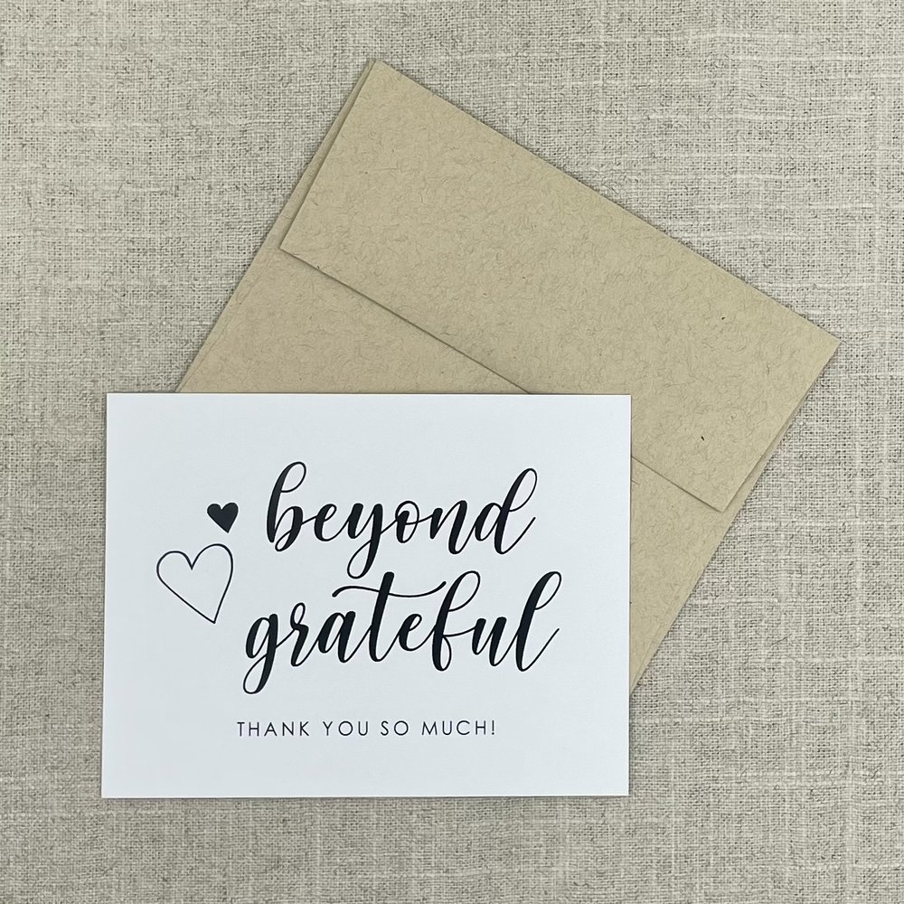 Beyond Grateful Card, Thank You Card, Folded Greeting Card – Paper
