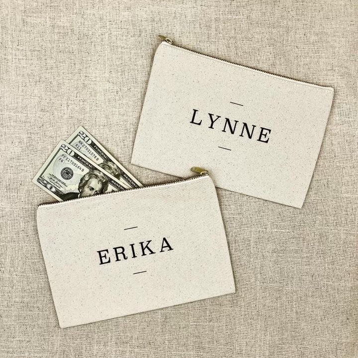 Canvas Pouch 7564 Personalized Modern Name